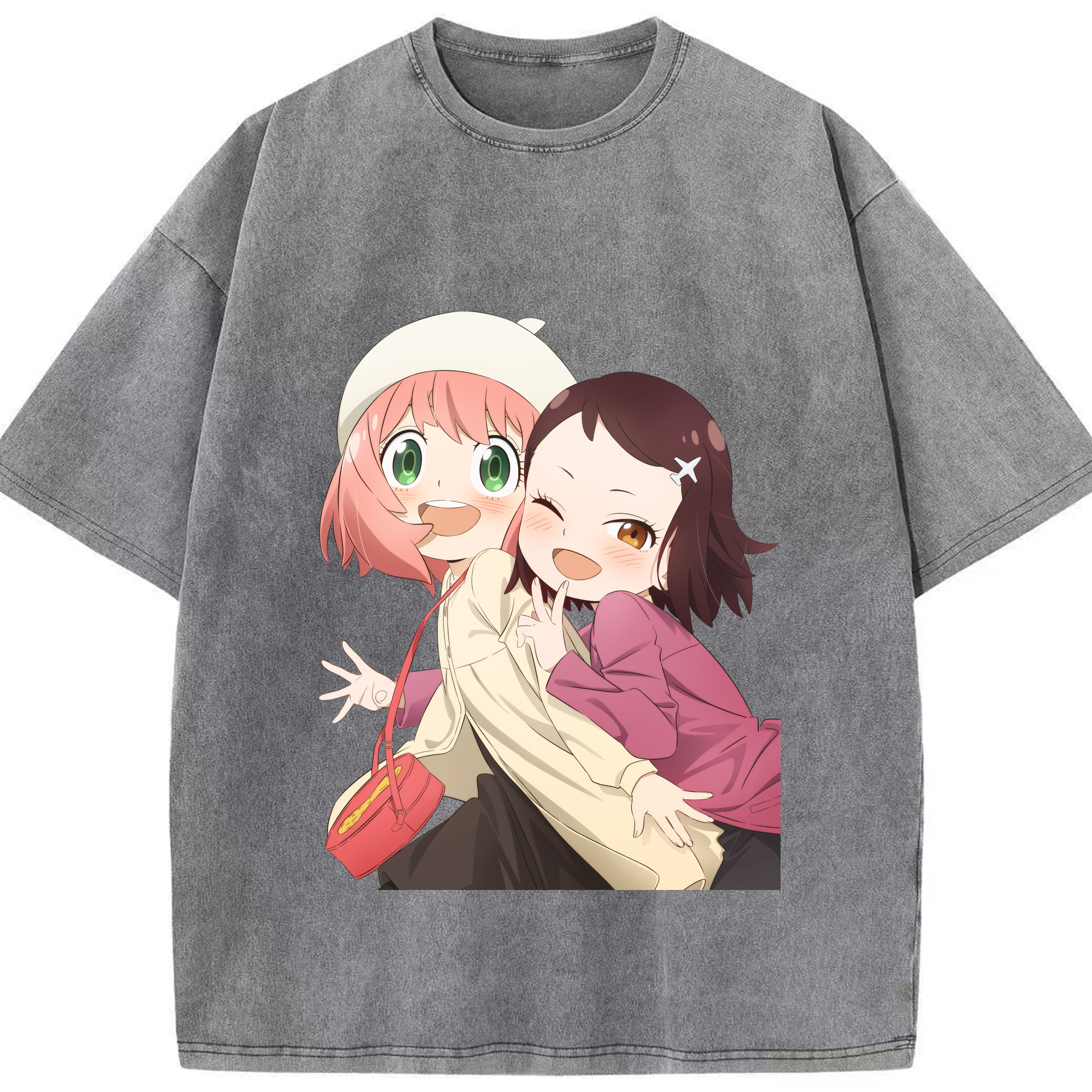 （画像用） SPY×FAMILY间谍家家酒 綿100% ヴィンテージ風 半袖Tシャツ（フロントプリント）