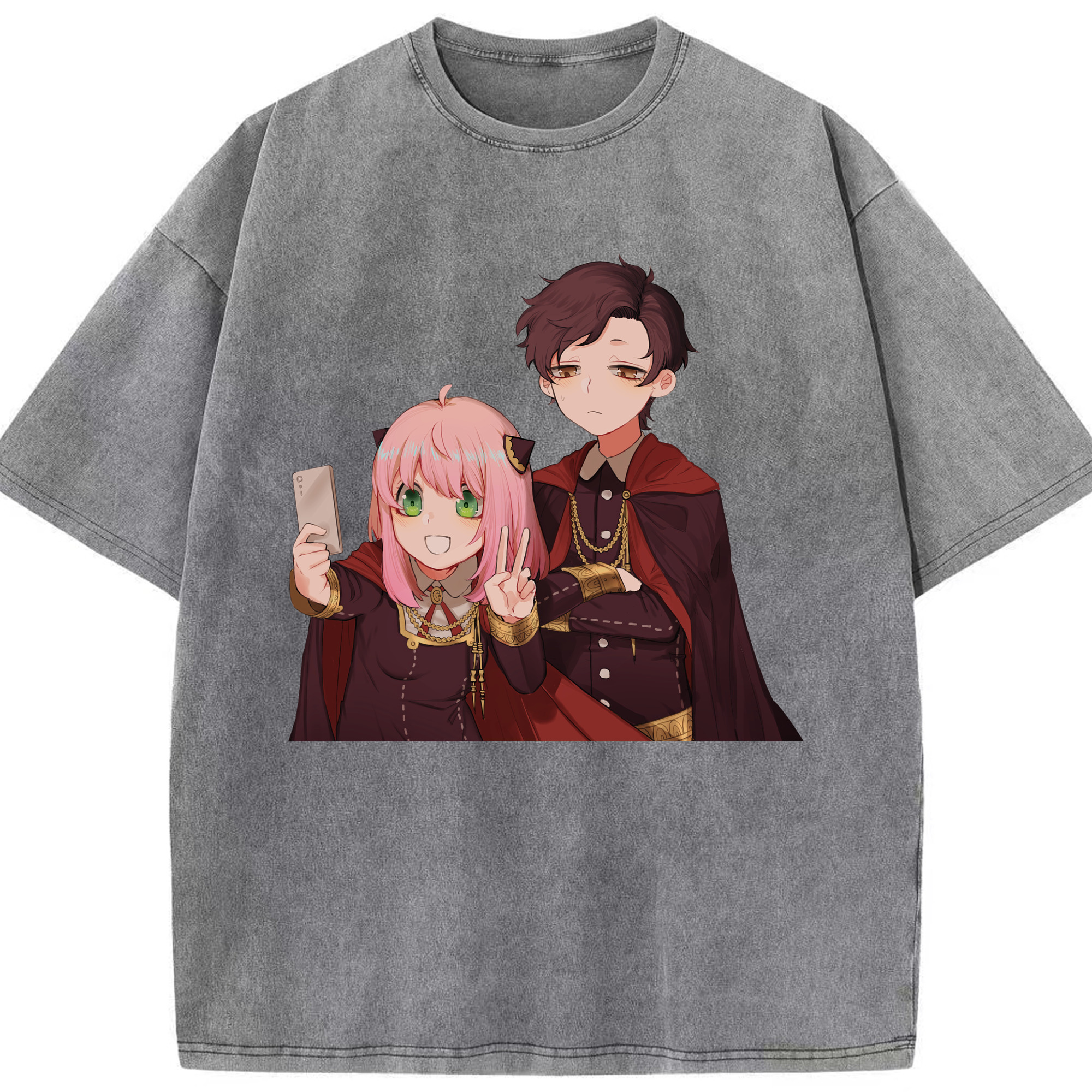 （画像用） SPY×FAMILY间谍家家酒 綿100% ヴィンテージ風 半袖Tシャツ（フロントプリント）