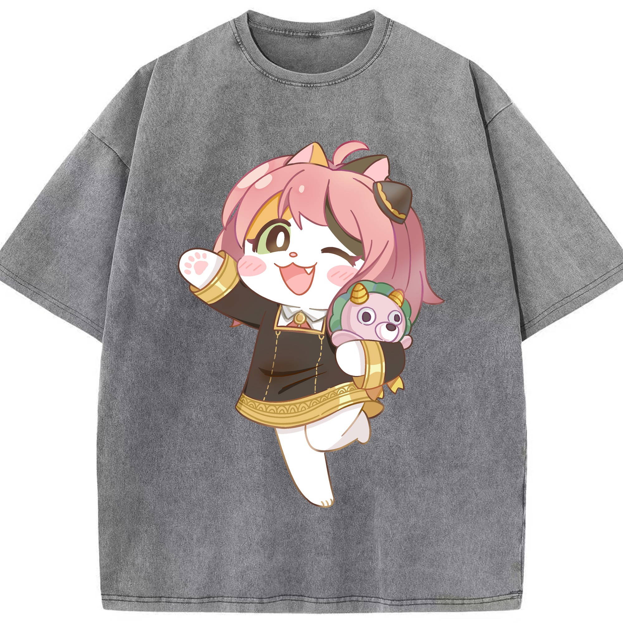 （画像用） SPY×FAMILY间谍家家酒 綿100% ヴィンテージ風 半袖Tシャツ（フロントプリント）
