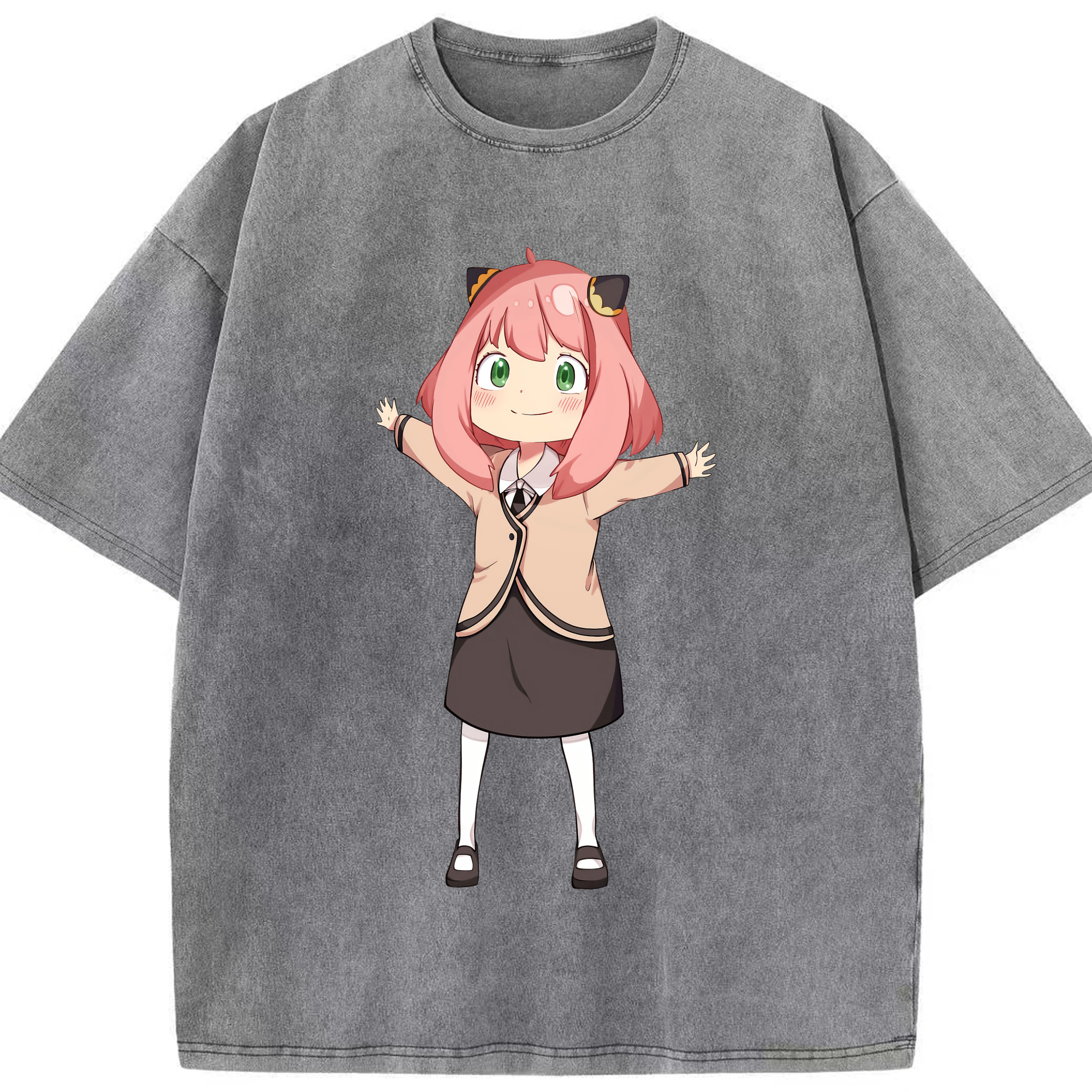 （画像用） SPY×FAMILY间谍家家酒 綿100% ヴィンテージ風 半袖Tシャツ（フロントプリント）