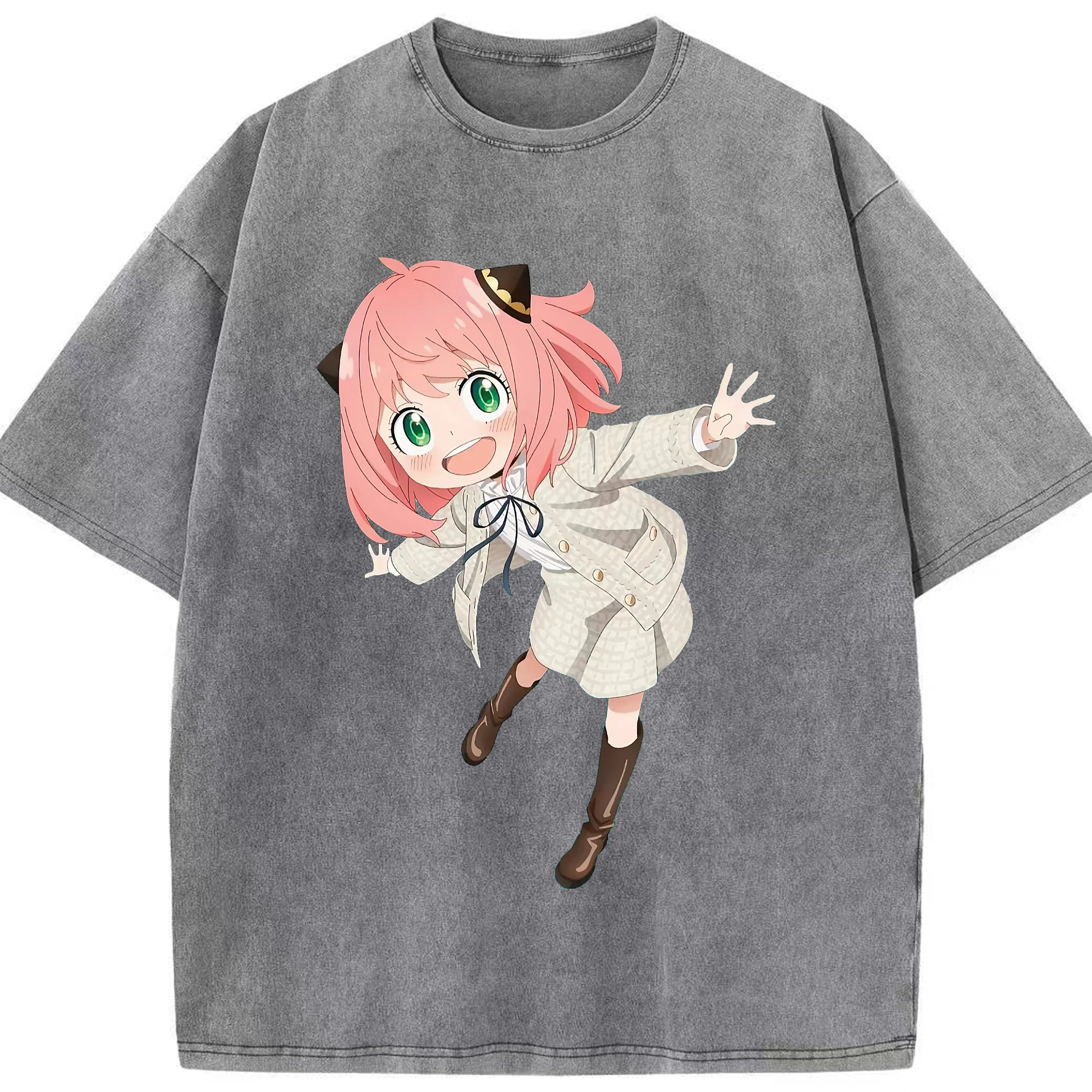 （画像用） SPY×FAMILY间谍家家酒 綿100% ヴィンテージ風 半袖Tシャツ（フロントプリント）