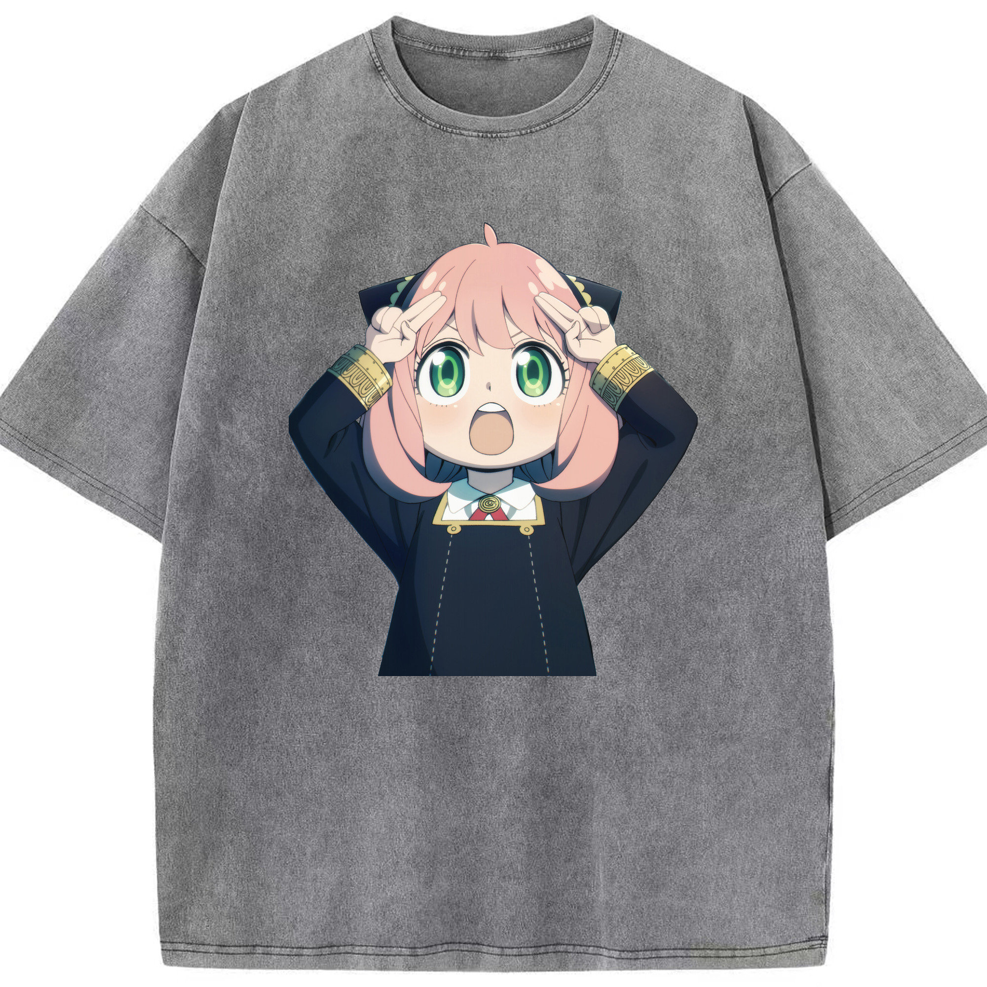 （画像用） SPY×FAMILY间谍家家酒 綿100% ヴィンテージ風 半袖Tシャツ（フロントプリント）