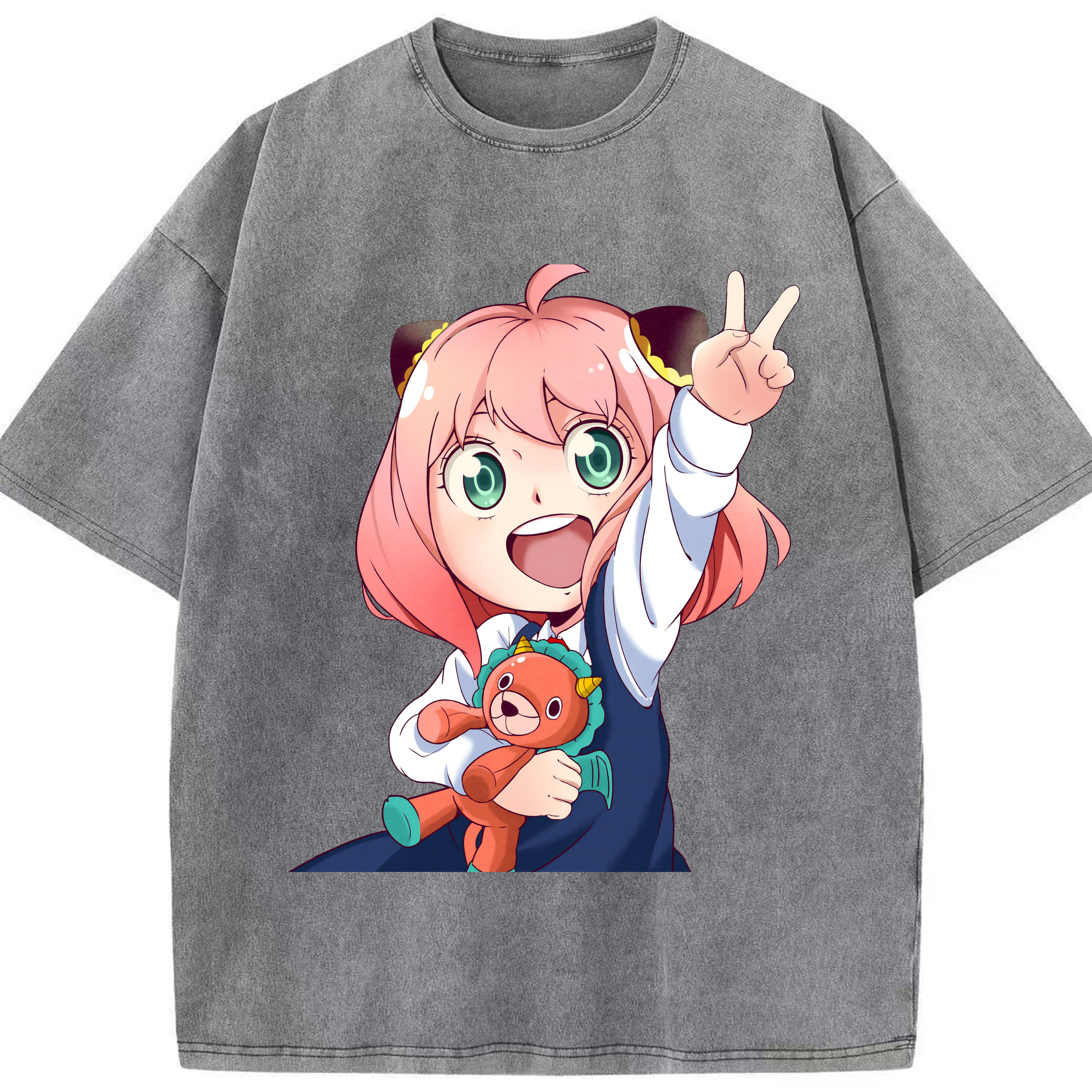 （画像用） SPY×FAMILY间谍家家酒 綿100% ヴィンテージ風 半袖Tシャツ（フロントプリント）