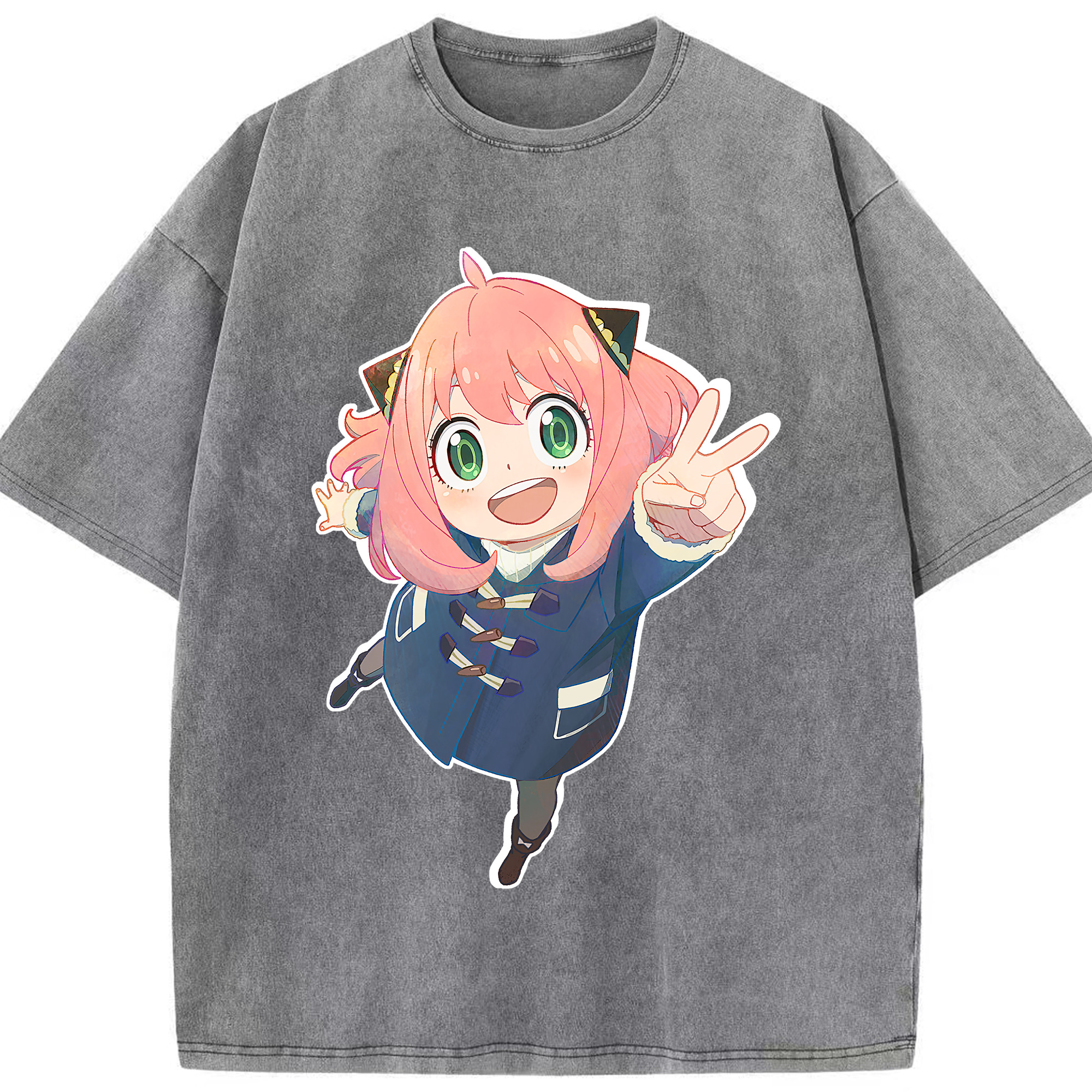 （画像用） SPY×FAMILY间谍家家酒 綿100% ヴィンテージ風 半袖Tシャツ（フロントプリント）