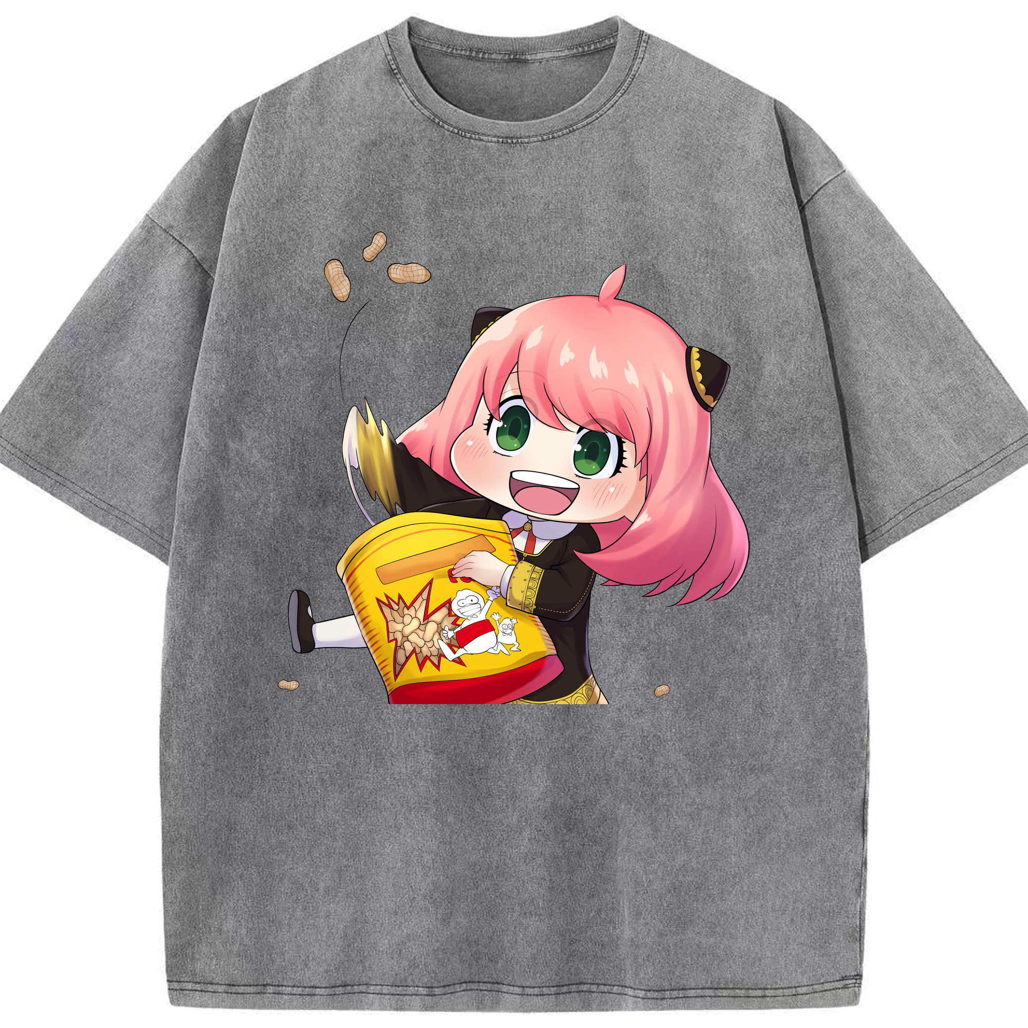 （画像用） SPY×FAMILY间谍家家酒 綿100% ヴィンテージ風 半袖Tシャツ（フロントプリント）