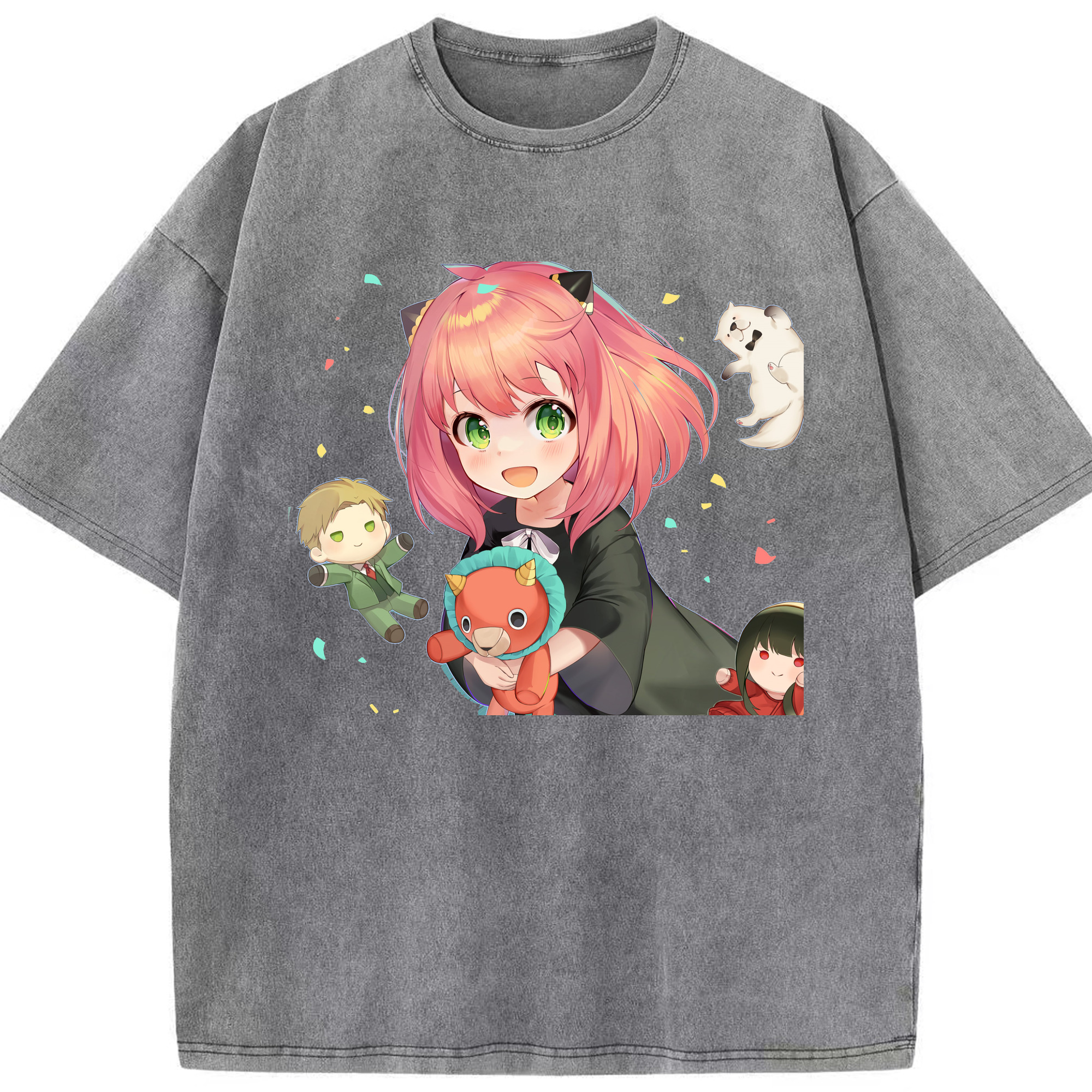 （画像用） SPY×FAMILY间谍家家酒 綿100% ヴィンテージ風 半袖Tシャツ（フロントプリント）