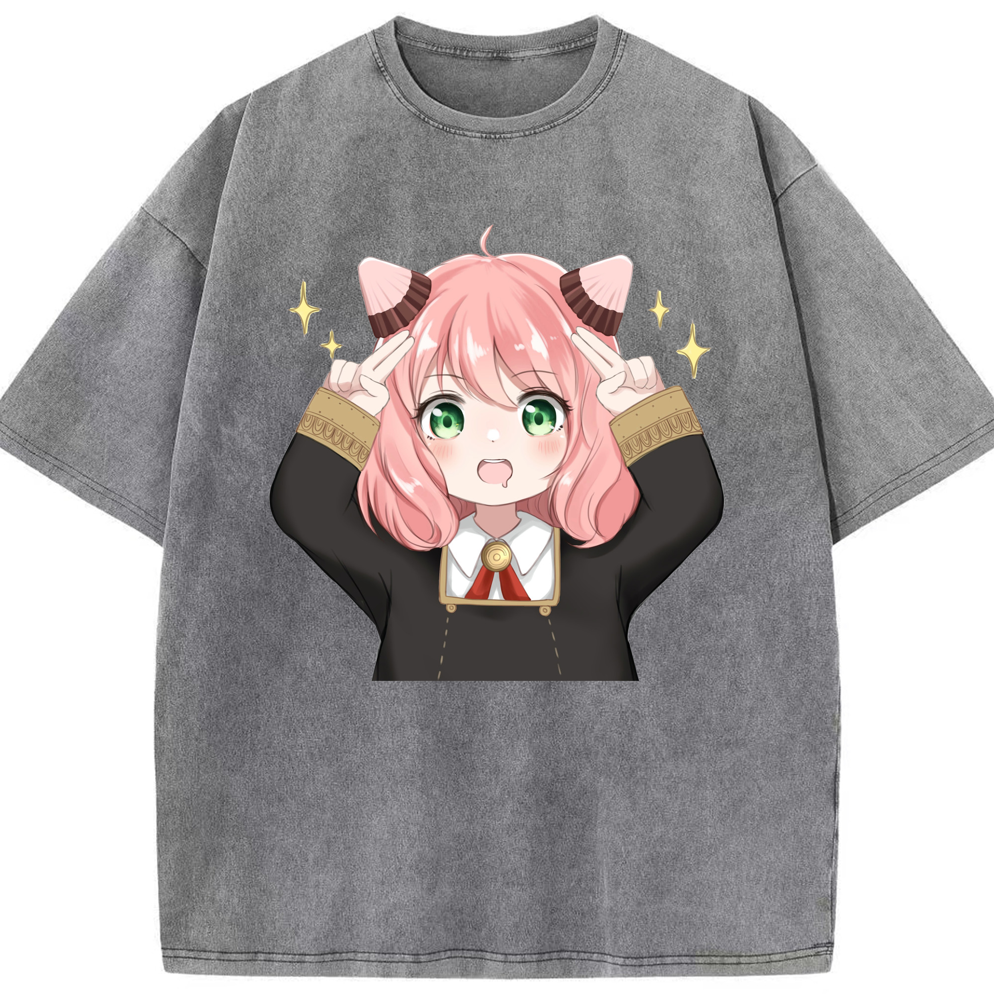 （画像用） SPY×FAMILY间谍家家酒 綿100% ヴィンテージ風 半袖Tシャツ（フロントプリント）