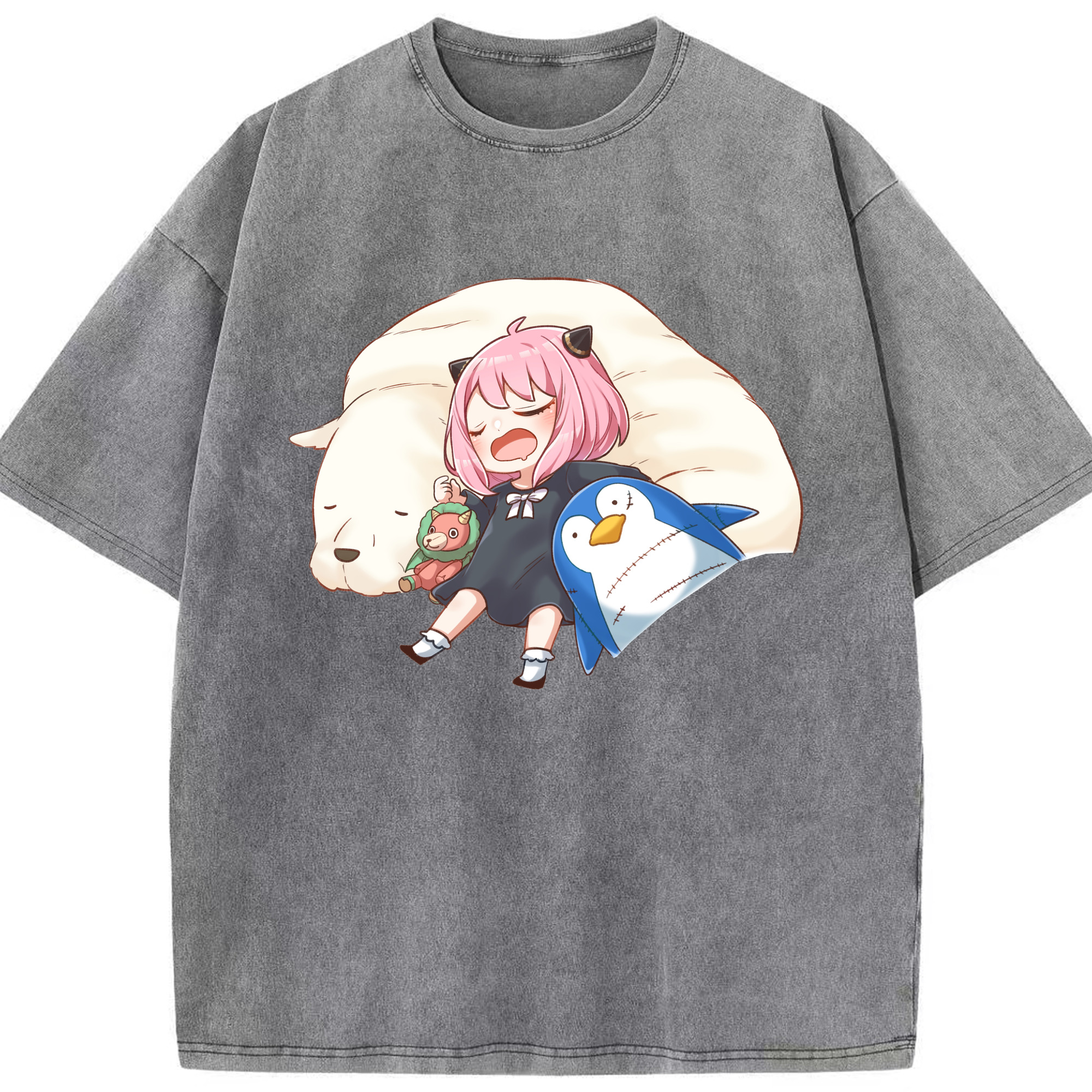（画像用） SPY×FAMILY间谍家家酒 綿100% ヴィンテージ風 半袖Tシャツ（フロントプリント）