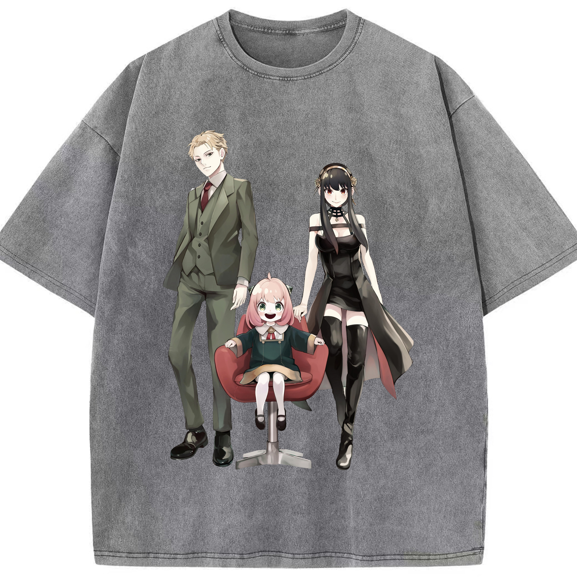 （画像用） SPY×FAMILY间谍家家酒 綿100% ヴィンテージ風 半袖Tシャツ（フロントプリント）