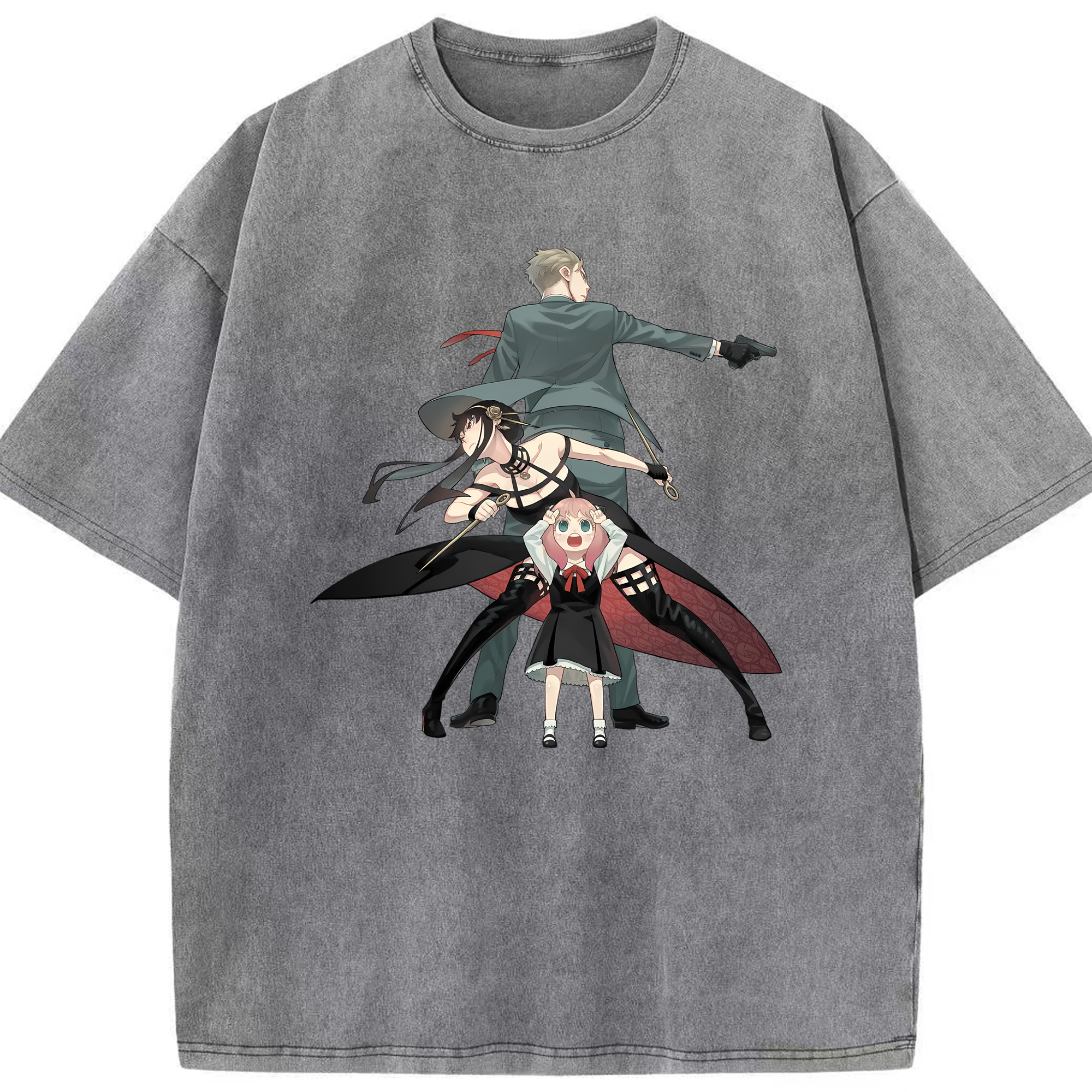 （画像用） SPY×FAMILY间谍家家酒 綿100% ヴィンテージ風 半袖Tシャツ（フロントプリント）