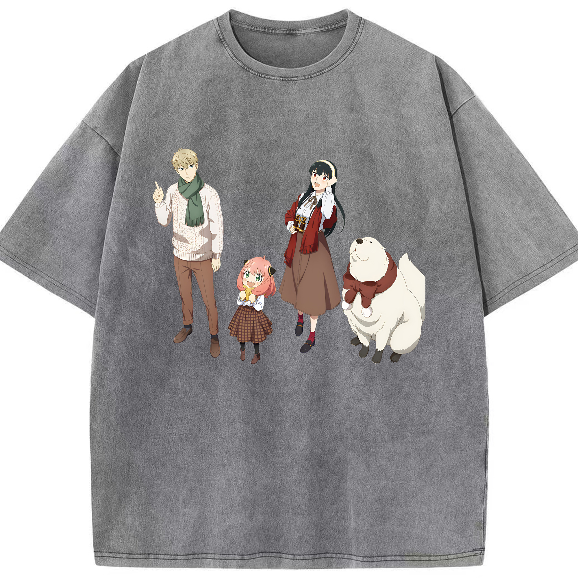 （画像用） SPY×FAMILY间谍家家酒 綿100% ヴィンテージ風 半袖Tシャツ（フロントプリント）