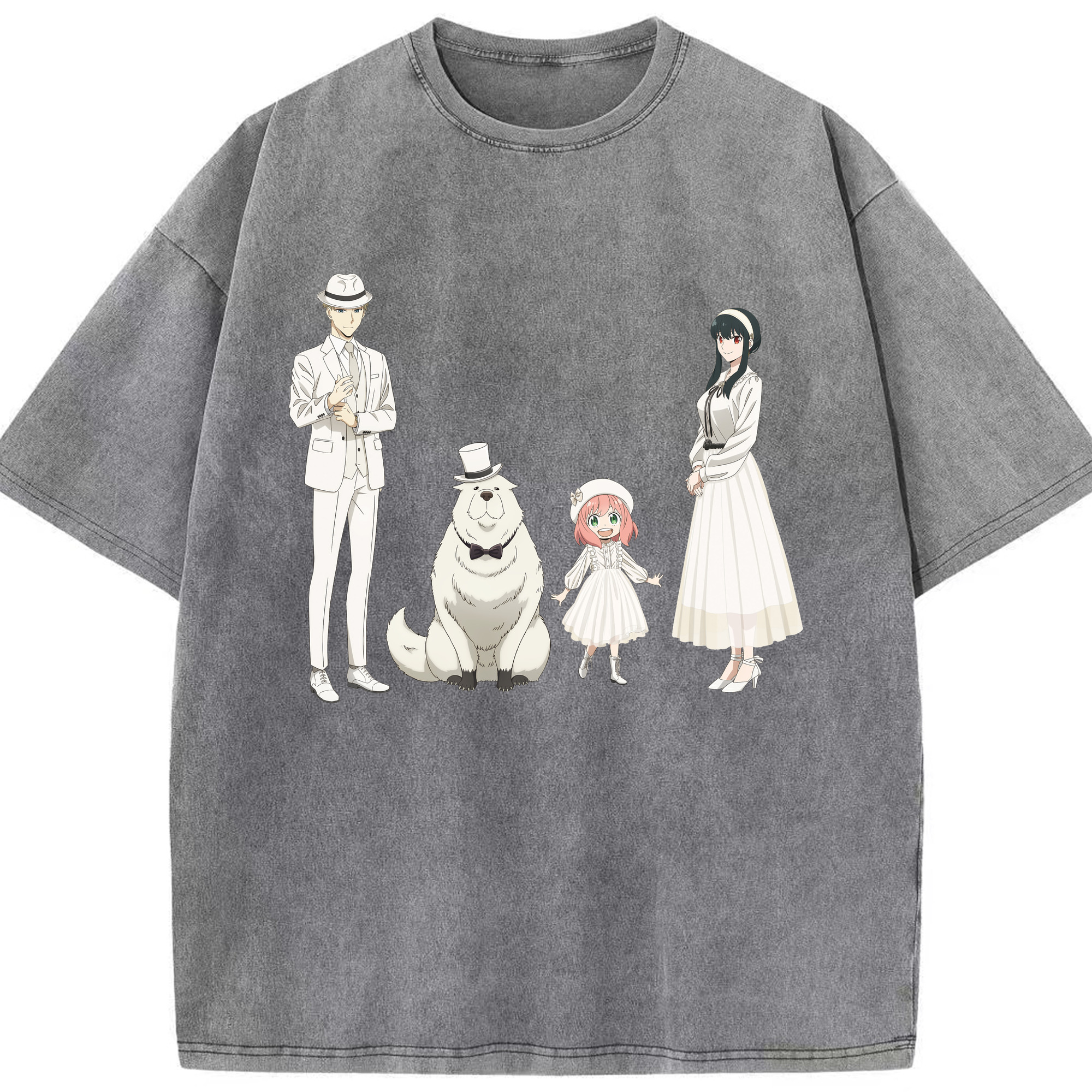 （画像用） SPY×FAMILY间谍家家酒 綿100% ヴィンテージ風 半袖Tシャツ（フロントプリント）