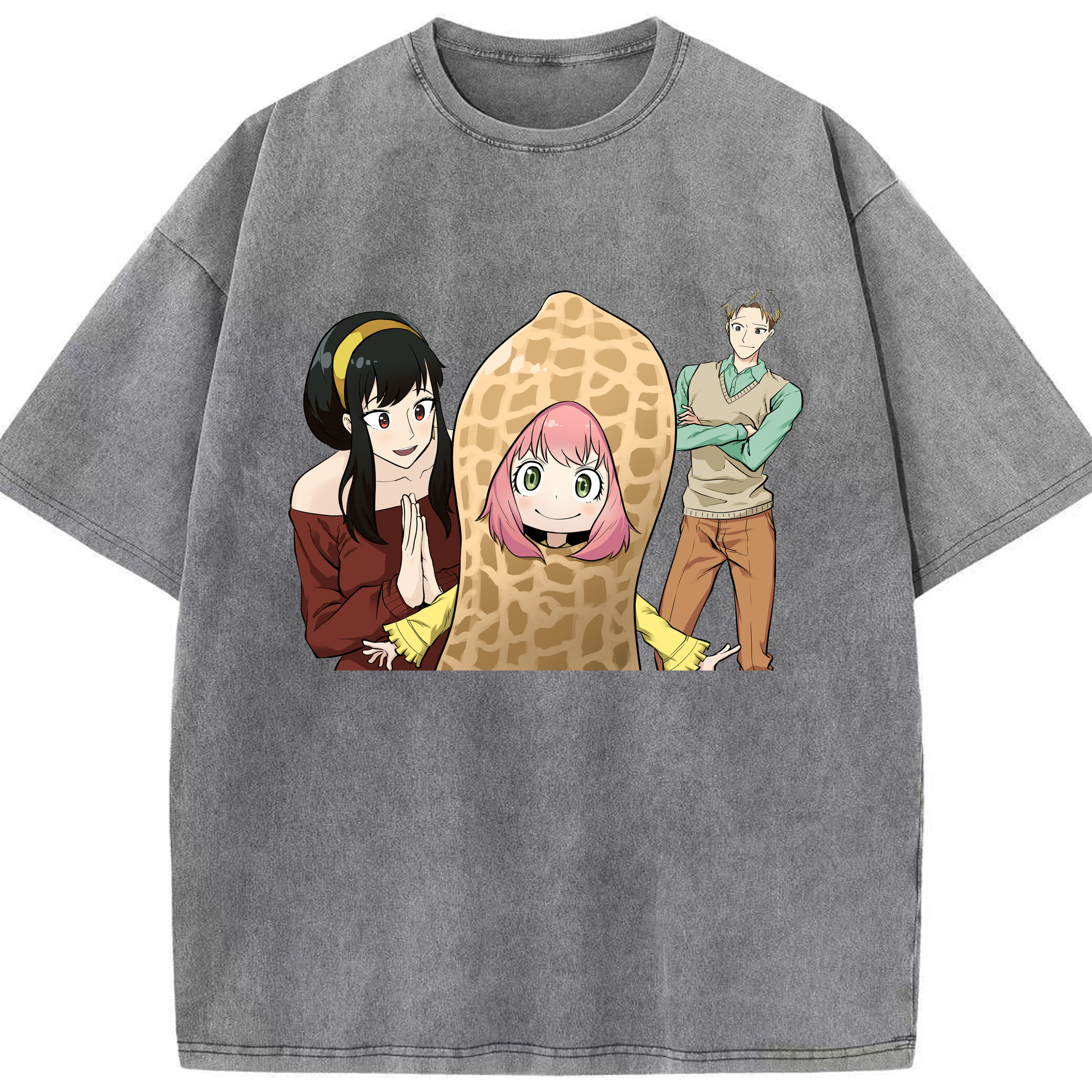 （画像用） SPY×FAMILY间谍家家酒 綿100% ヴィンテージ風 半袖Tシャツ（フロントプリント）