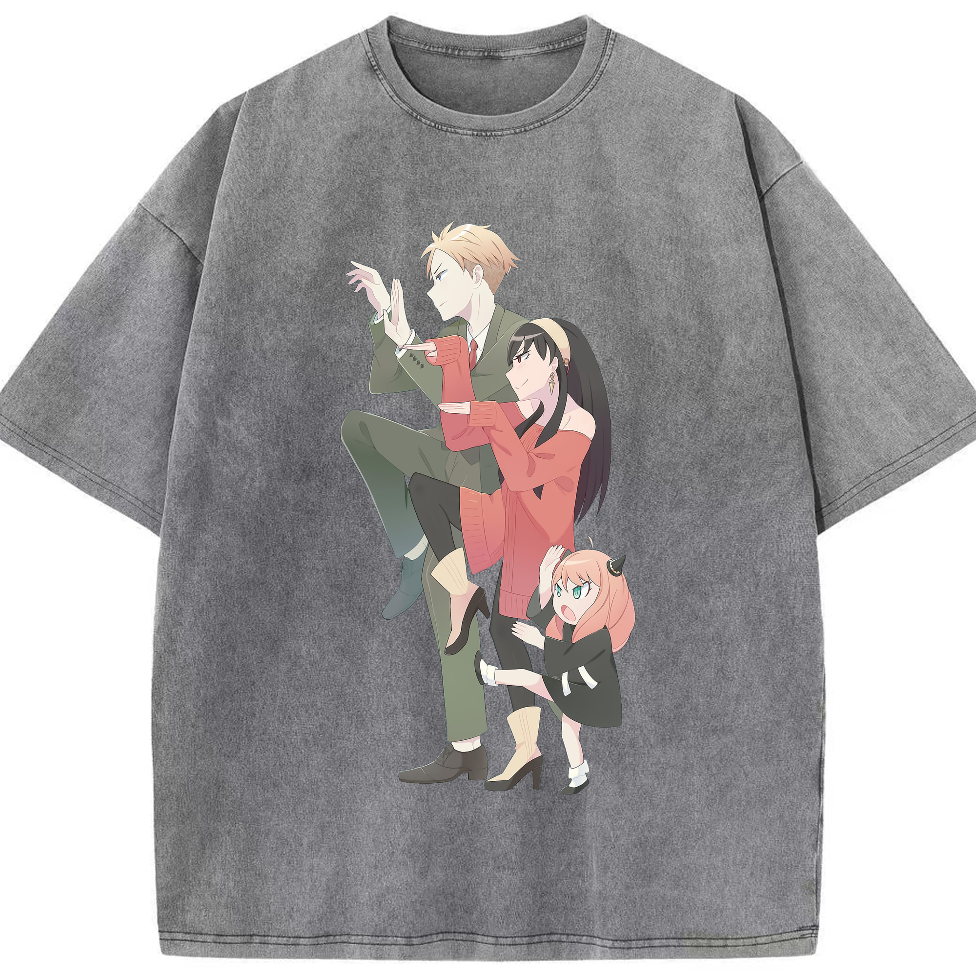 （画像用） SPY×FAMILY间谍家家酒 綿100% ヴィンテージ風 半袖Tシャツ（フロントプリント）