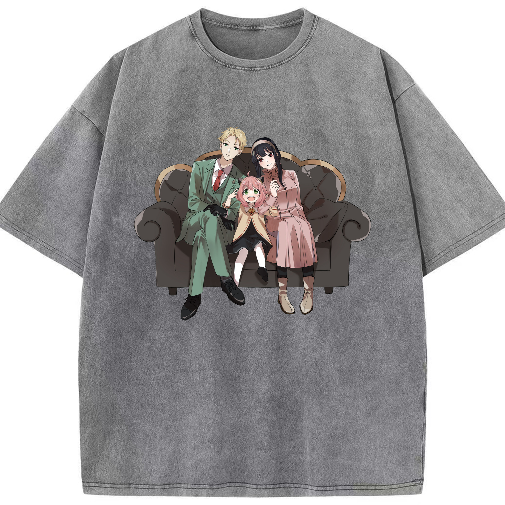（画像用） SPY×FAMILY间谍家家酒 綿100% ヴィンテージ風 半袖Tシャツ（フロントプリント）