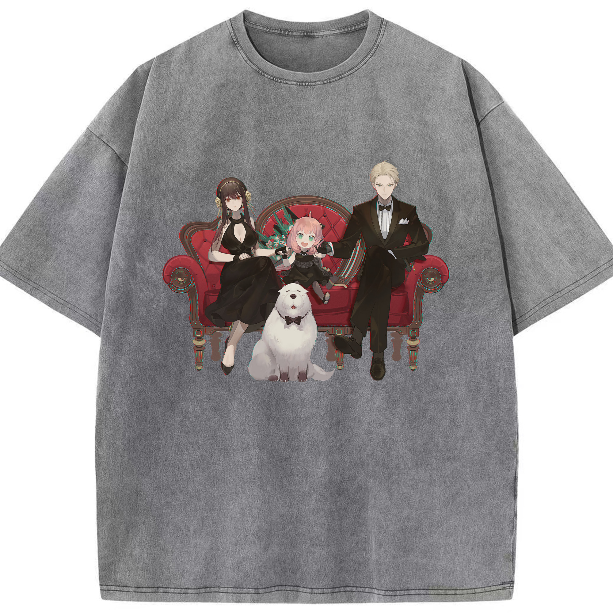 （画像用） SPY×FAMILY间谍家家酒 綿100% ヴィンテージ風 半袖Tシャツ（フロントプリント）
