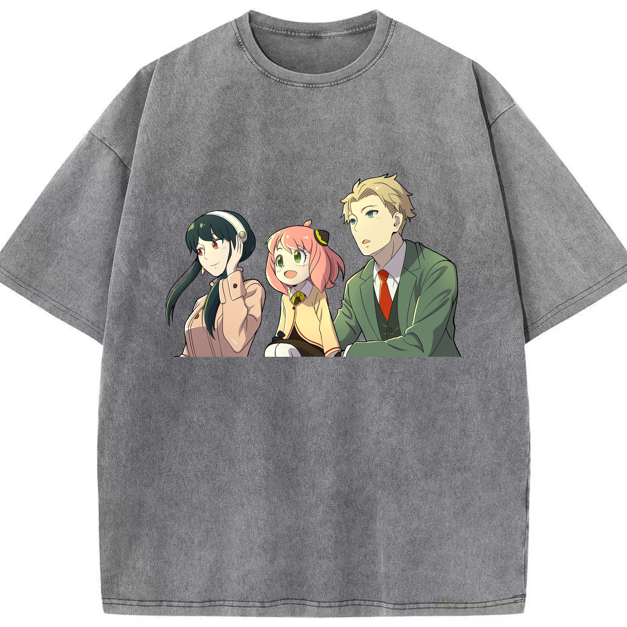 （画像用） SPY×FAMILY间谍家家酒 綿100% ヴィンテージ風 半袖Tシャツ（フロントプリント）