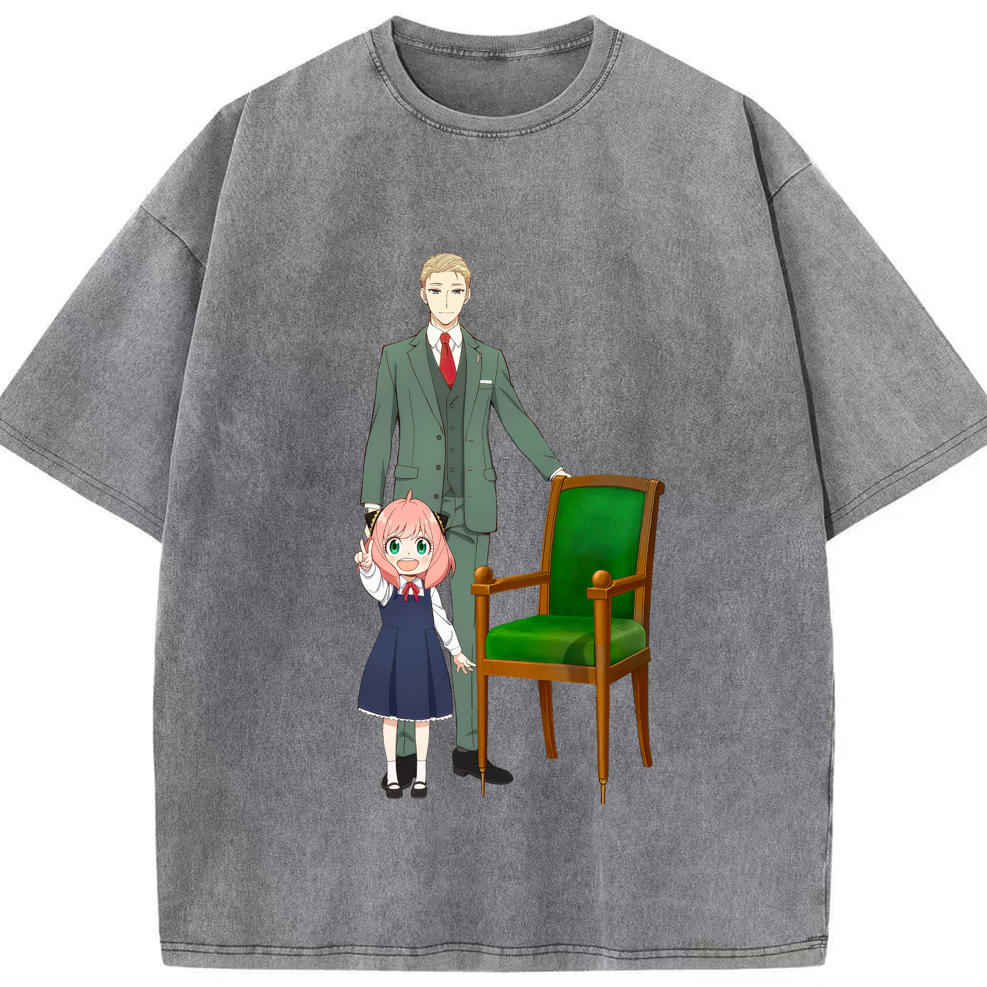 （画像用） SPY×FAMILY间谍家家酒 綿100% ヴィンテージ風 半袖Tシャツ（フロントプリント）