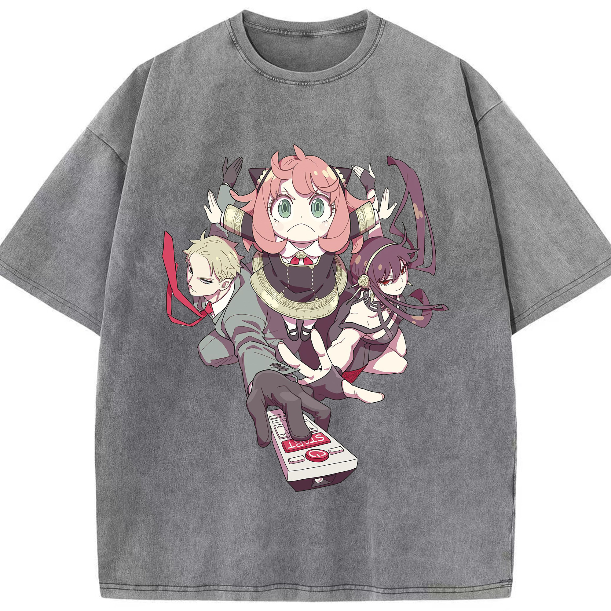 （画像用） SPY×FAMILY间谍家家酒 綿100% ヴィンテージ風 半袖Tシャツ（フロントプリント）