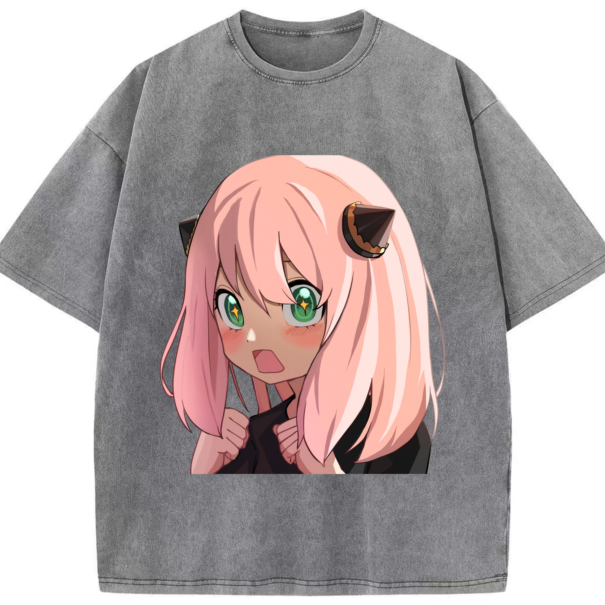 （画像用） SPY×FAMILY间谍家家酒 綿100% ヴィンテージ風 半袖Tシャツ（フロントプリント）