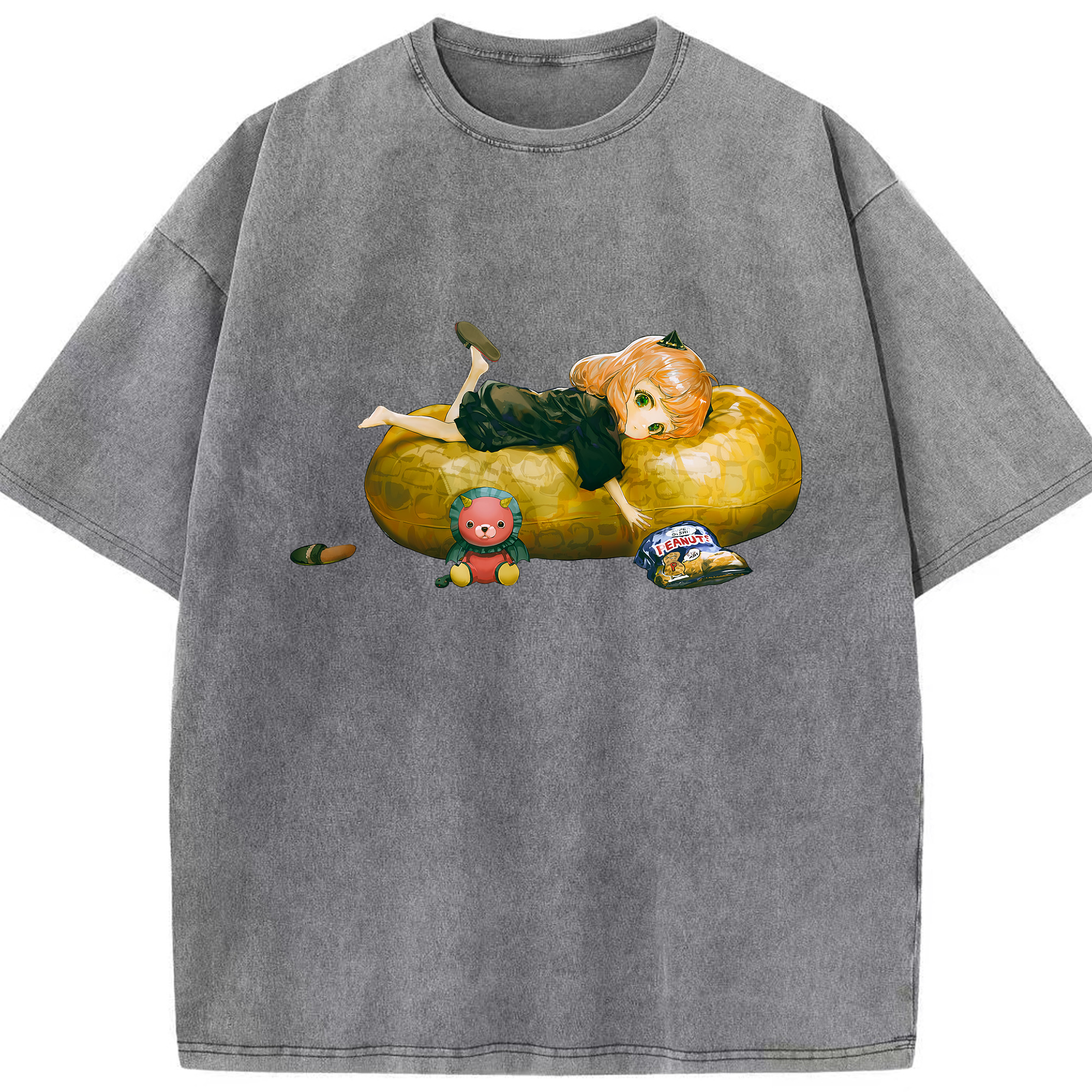 （画像用） SPY×FAMILY间谍家家酒 綿100% ヴィンテージ風 半袖Tシャツ（フロントプリント）