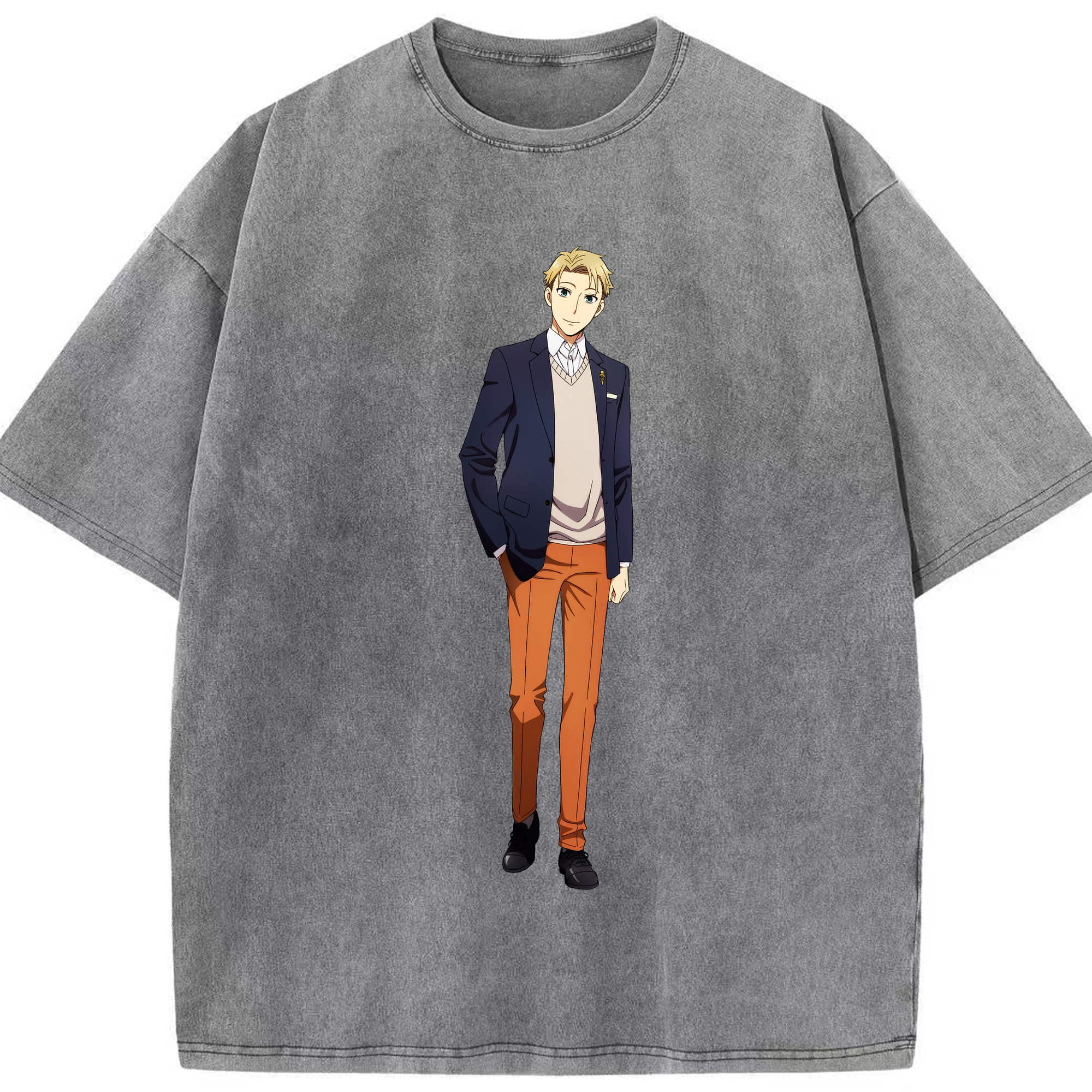 （画像用） SPY×FAMILY间谍家家酒 綿100% ヴィンテージ風 半袖Tシャツ（フロントプリント）