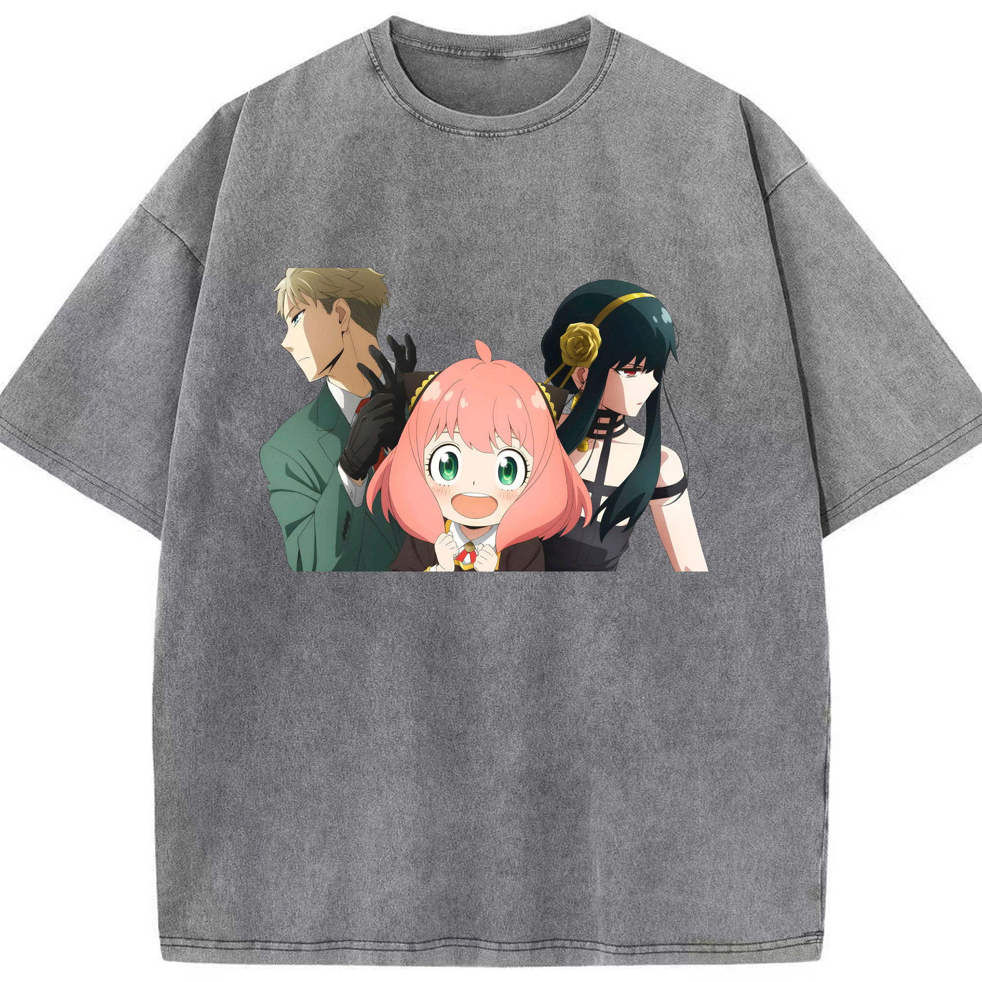 （画像用） SPY×FAMILY间谍家家酒 綿100% ヴィンテージ風 半袖Tシャツ（フロントプリント）
