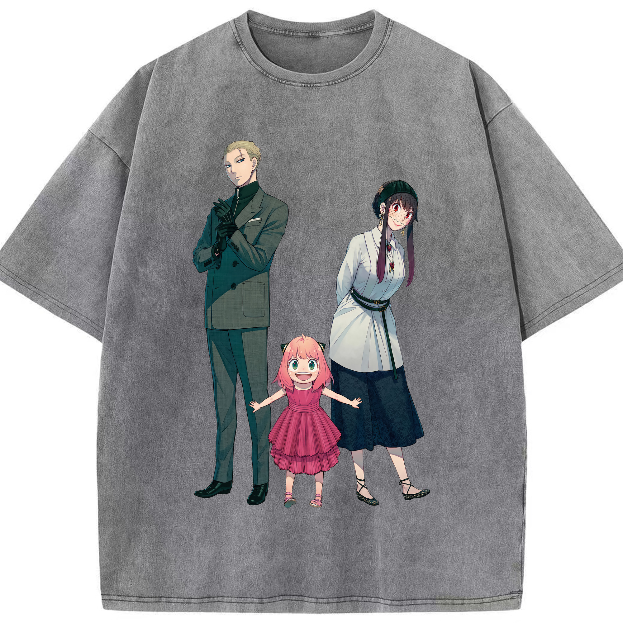 （画像用） SPY×FAMILY间谍家家酒 綿100% ヴィンテージ風 半袖Tシャツ（フロントプリント）