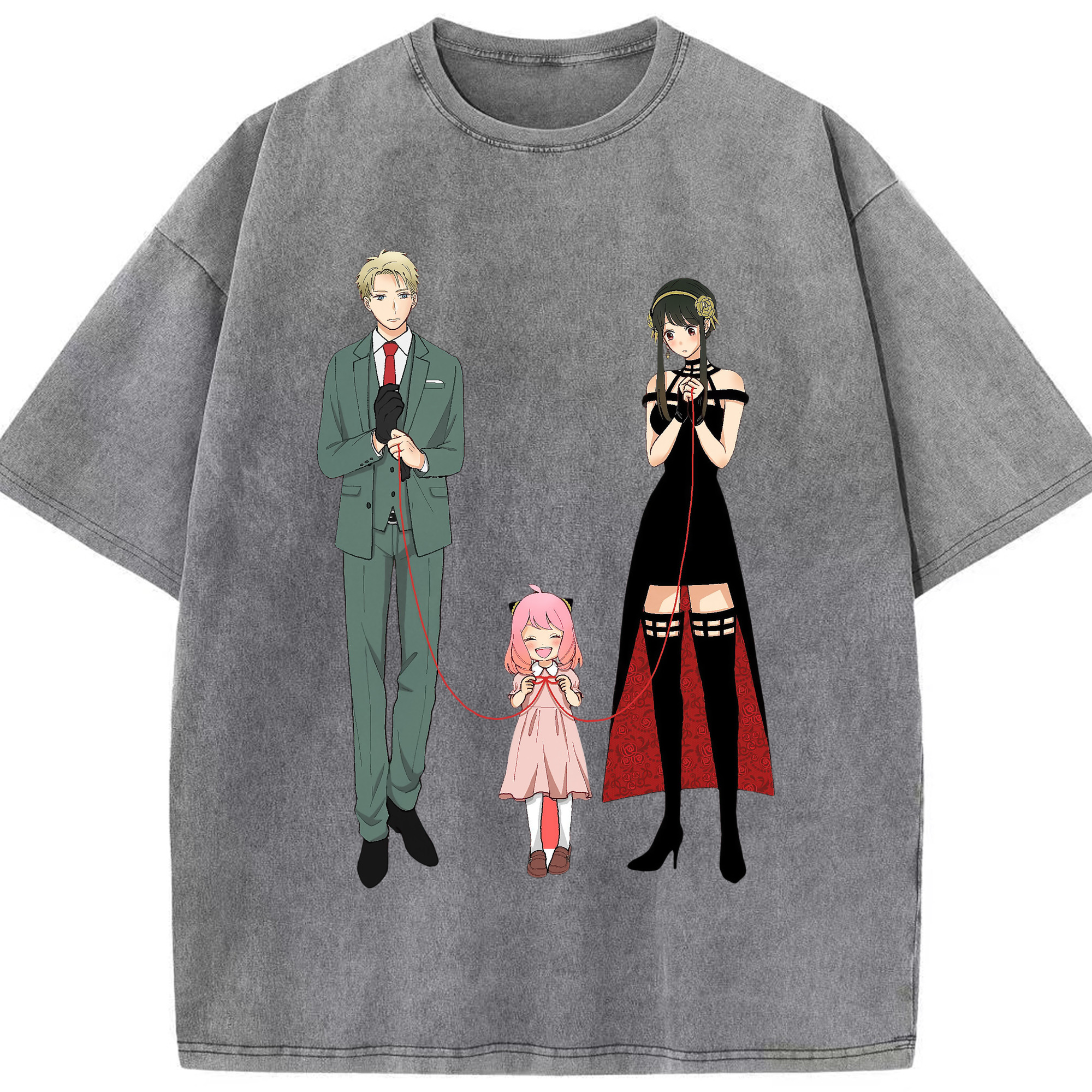 （画像用） SPY×FAMILY间谍家家酒 綿100% ヴィンテージ風 半袖Tシャツ（フロントプリント）