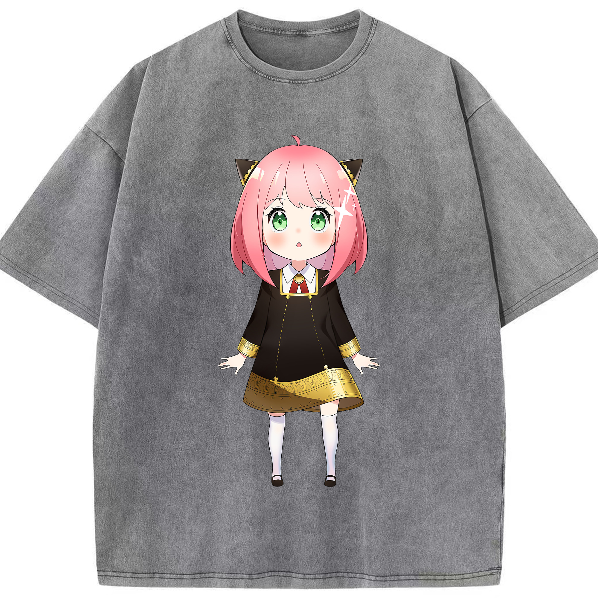 （画像用） SPY×FAMILY间谍家家酒 綿100% ヴィンテージ風 半袖Tシャツ（フロントプリント）