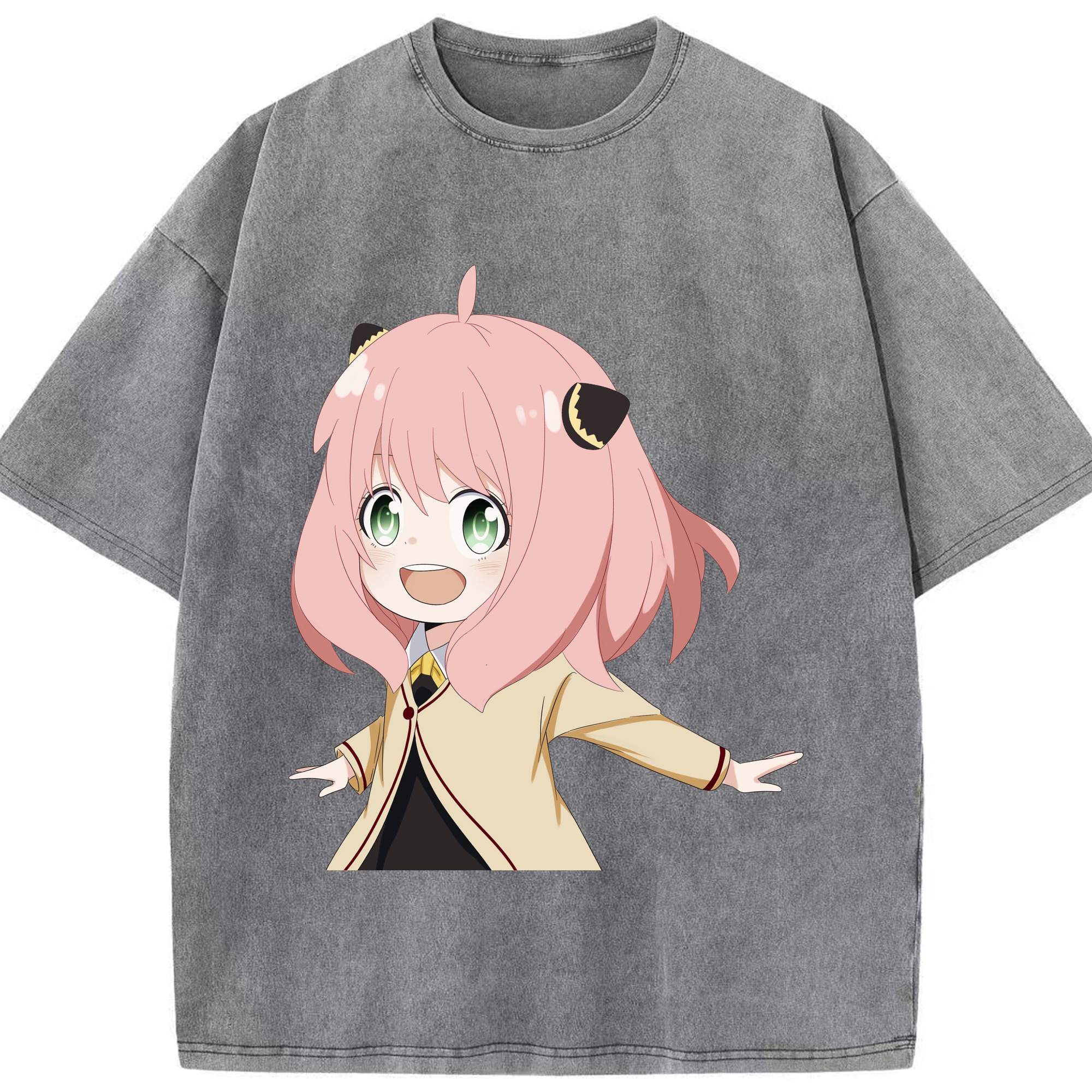 （画像用） SPY×FAMILY间谍家家酒 綿100% ヴィンテージ風 半袖Tシャツ（フロントプリント）