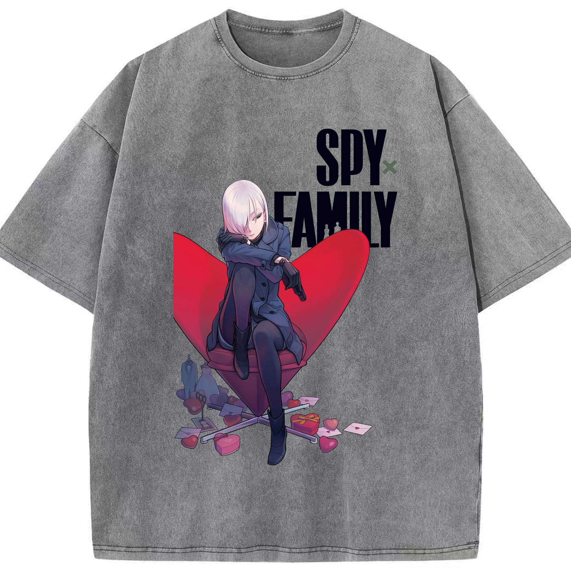（画像用） SPY×FAMILY间谍家家酒 綿100% ヴィンテージ風 半袖Tシャツ（フロントプリント）