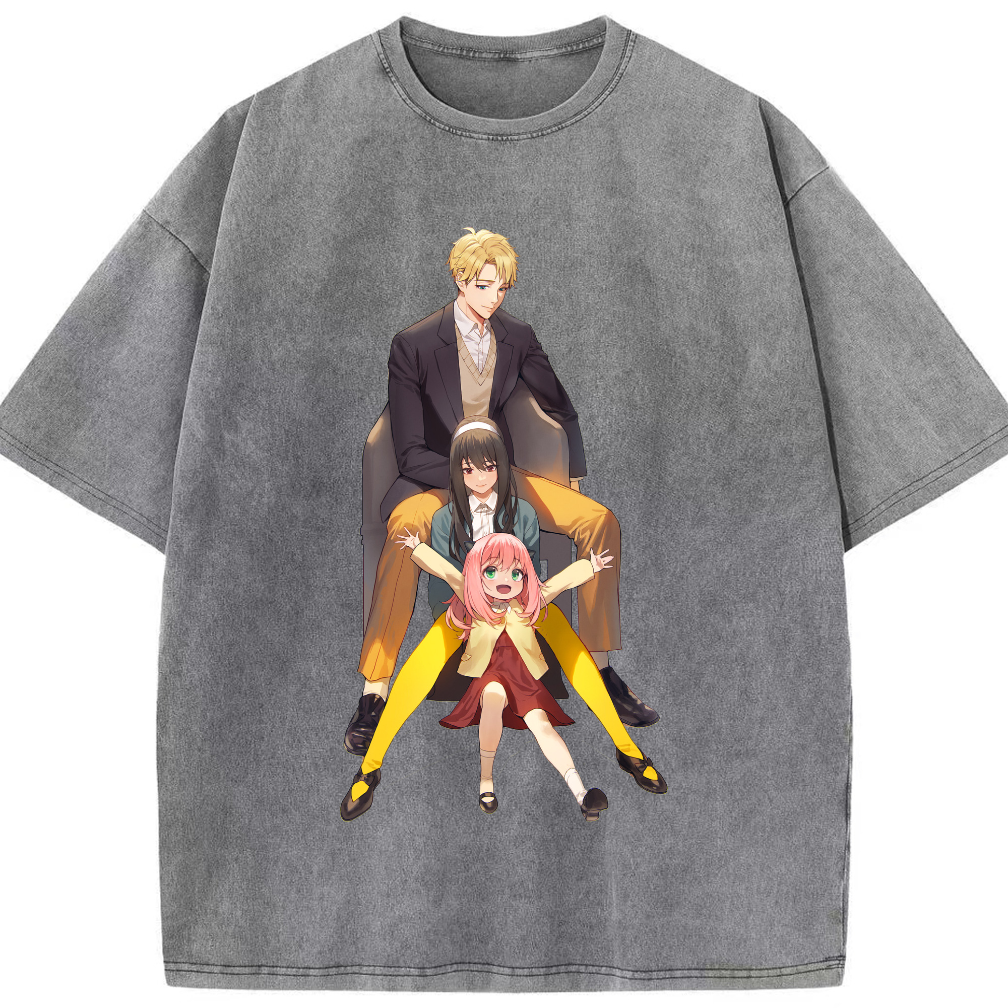 （画像用） SPY×FAMILY间谍家家酒 綿100% ヴィンテージ風 半袖Tシャツ（フロントプリント）