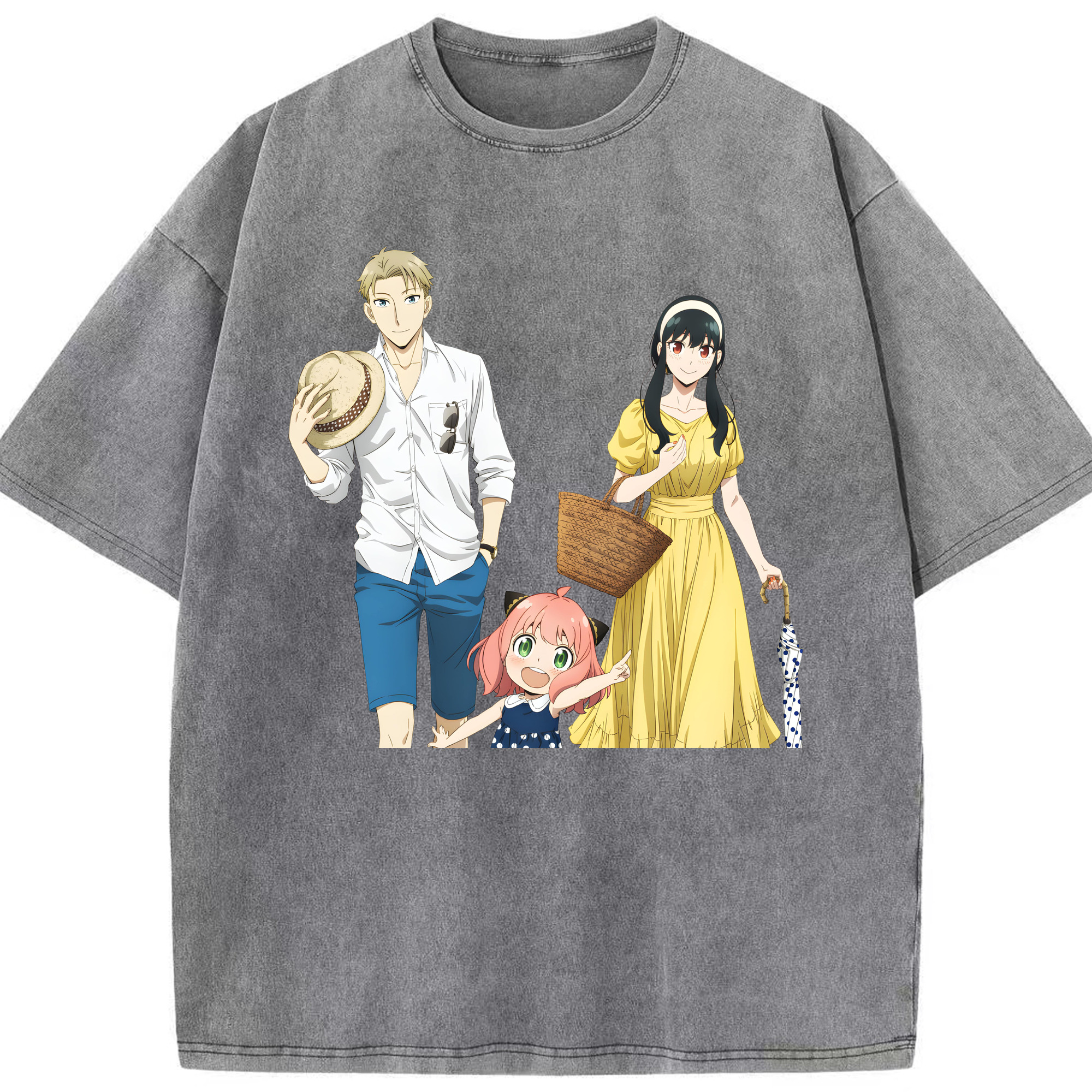 （画像用） SPY×FAMILY间谍家家酒 綿100% ヴィンテージ風 半袖Tシャツ（フロントプリント）