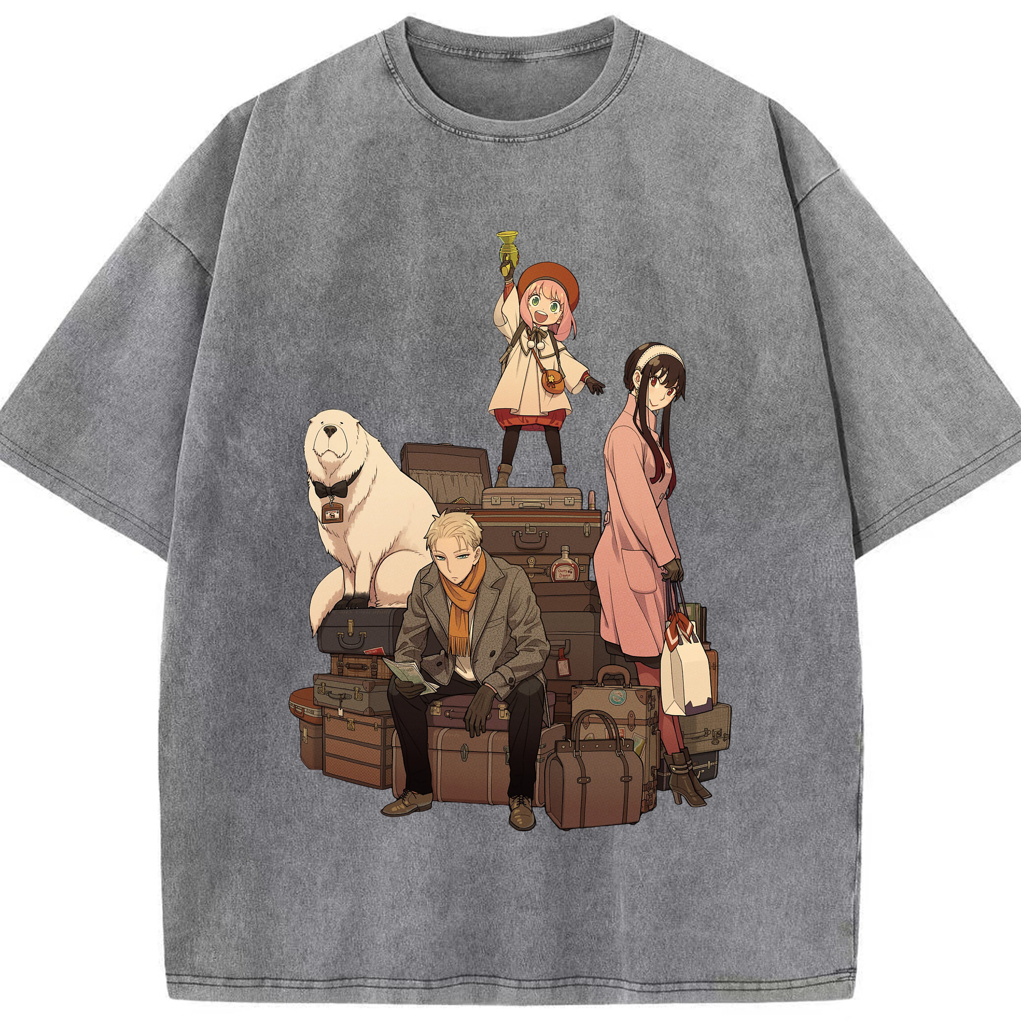 （画像用） SPY×FAMILY间谍家家酒 綿100% ヴィンテージ風 半袖Tシャツ（フロントプリント）