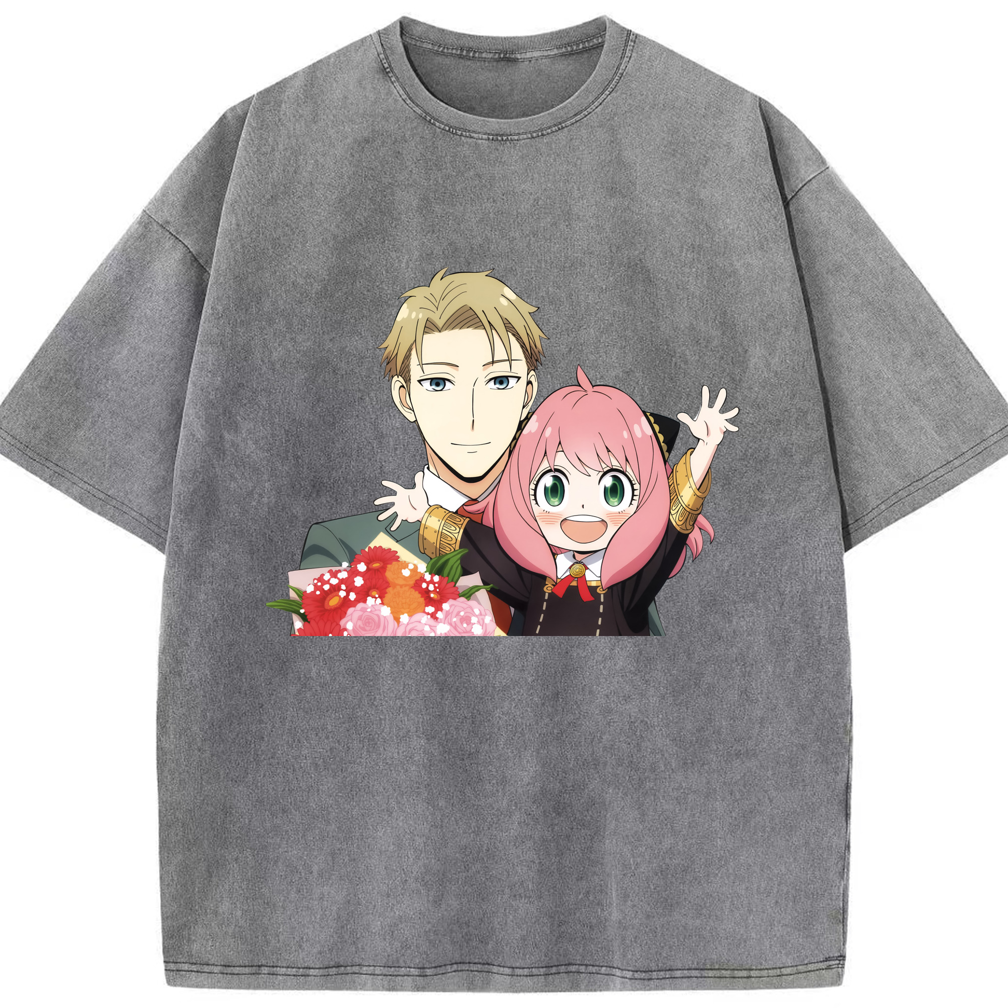 （画像用） SPY×FAMILY间谍家家酒 綿100% ヴィンテージ風 半袖Tシャツ（フロントプリント）