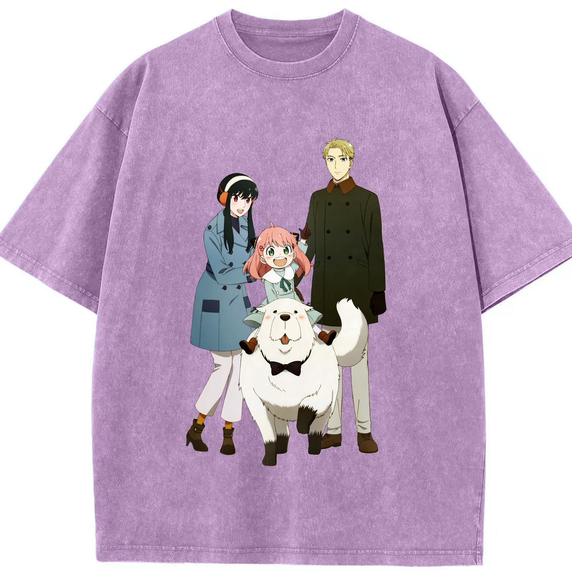 （画像用） SPY×FAMILY间谍家家酒 綿100% ヴィンテージ風 半袖Tシャツ（フロントプリント）