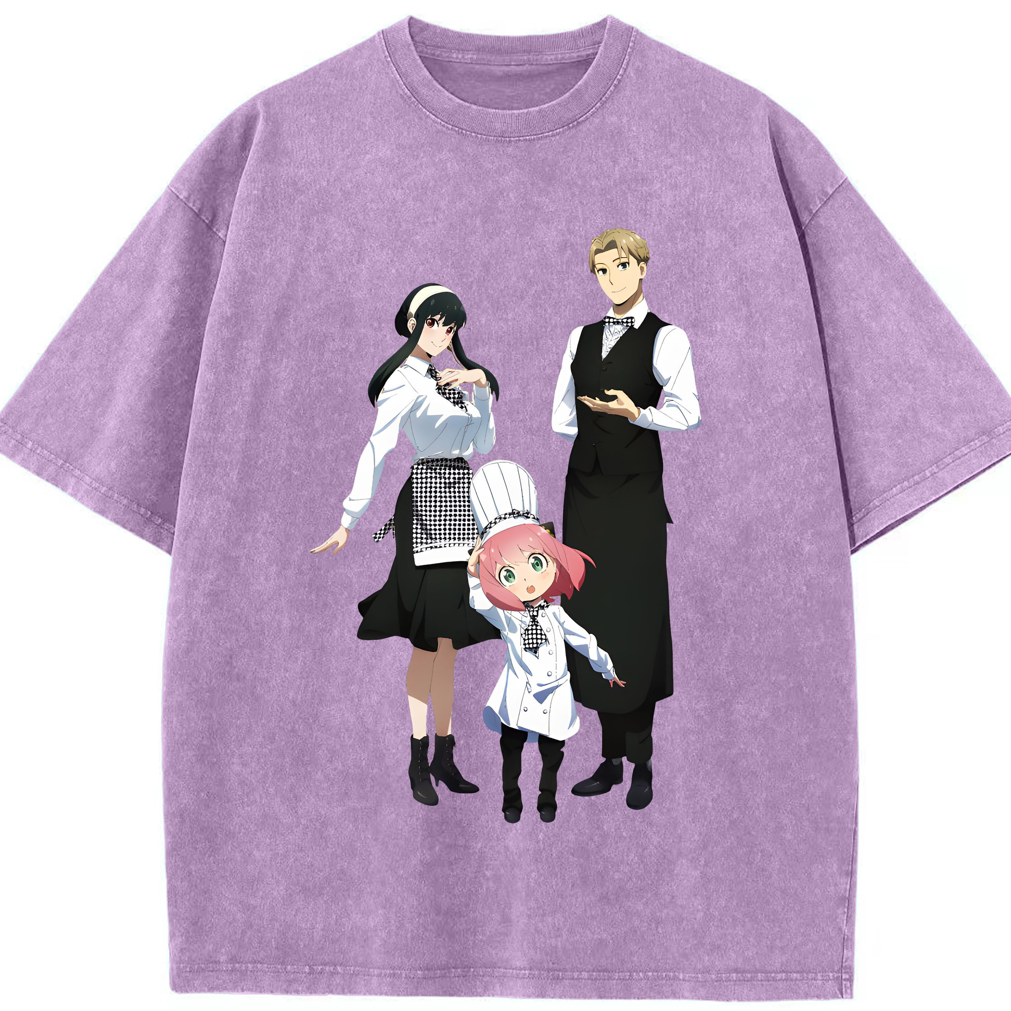 （画像用） SPY×FAMILY间谍家家酒 綿100% ヴィンテージ風 半袖Tシャツ（フロントプリント）