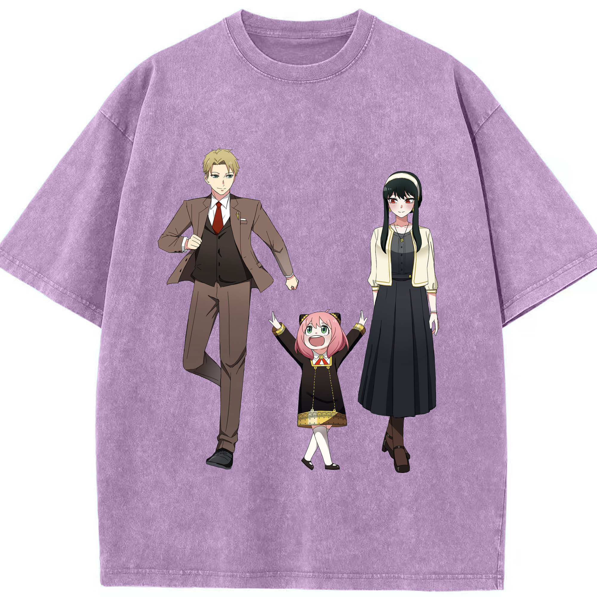 （画像用） SPY×FAMILY间谍家家酒 綿100% ヴィンテージ風 半袖Tシャツ（フロントプリント）