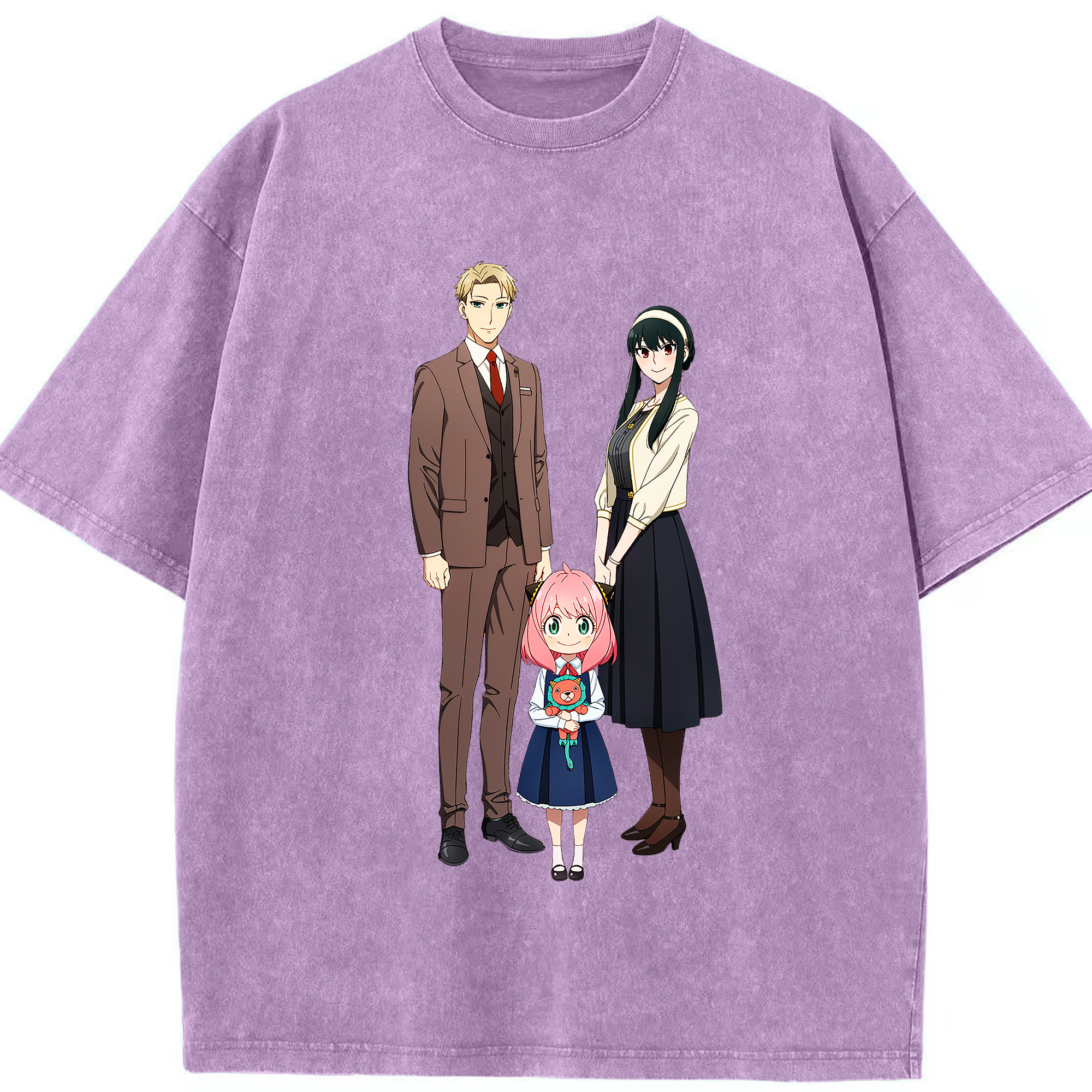 （画像用） SPY×FAMILY间谍家家酒 綿100% ヴィンテージ風 半袖Tシャツ（フロントプリント）