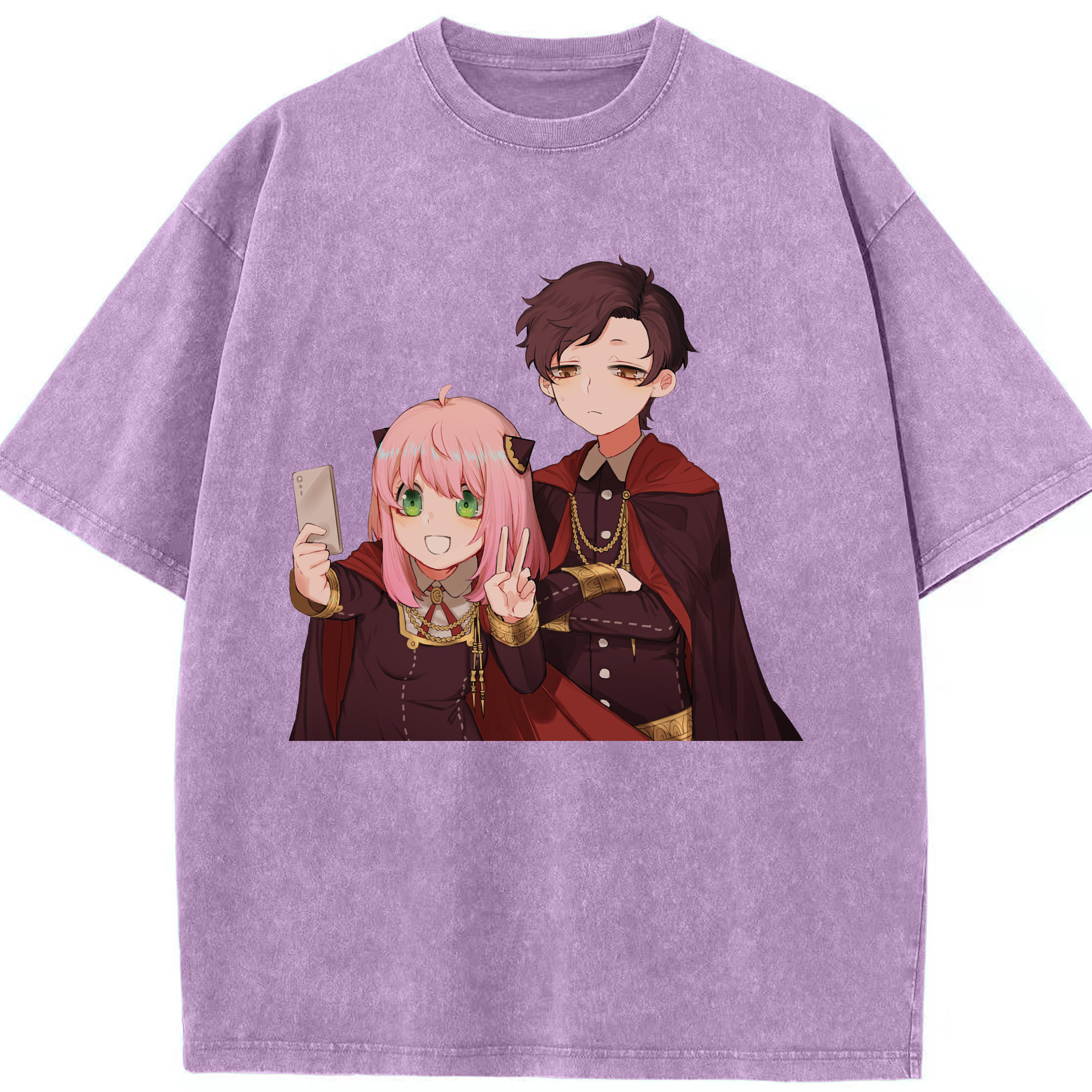（画像用） SPY×FAMILY间谍家家酒 綿100% ヴィンテージ風 半袖Tシャツ（フロントプリント）