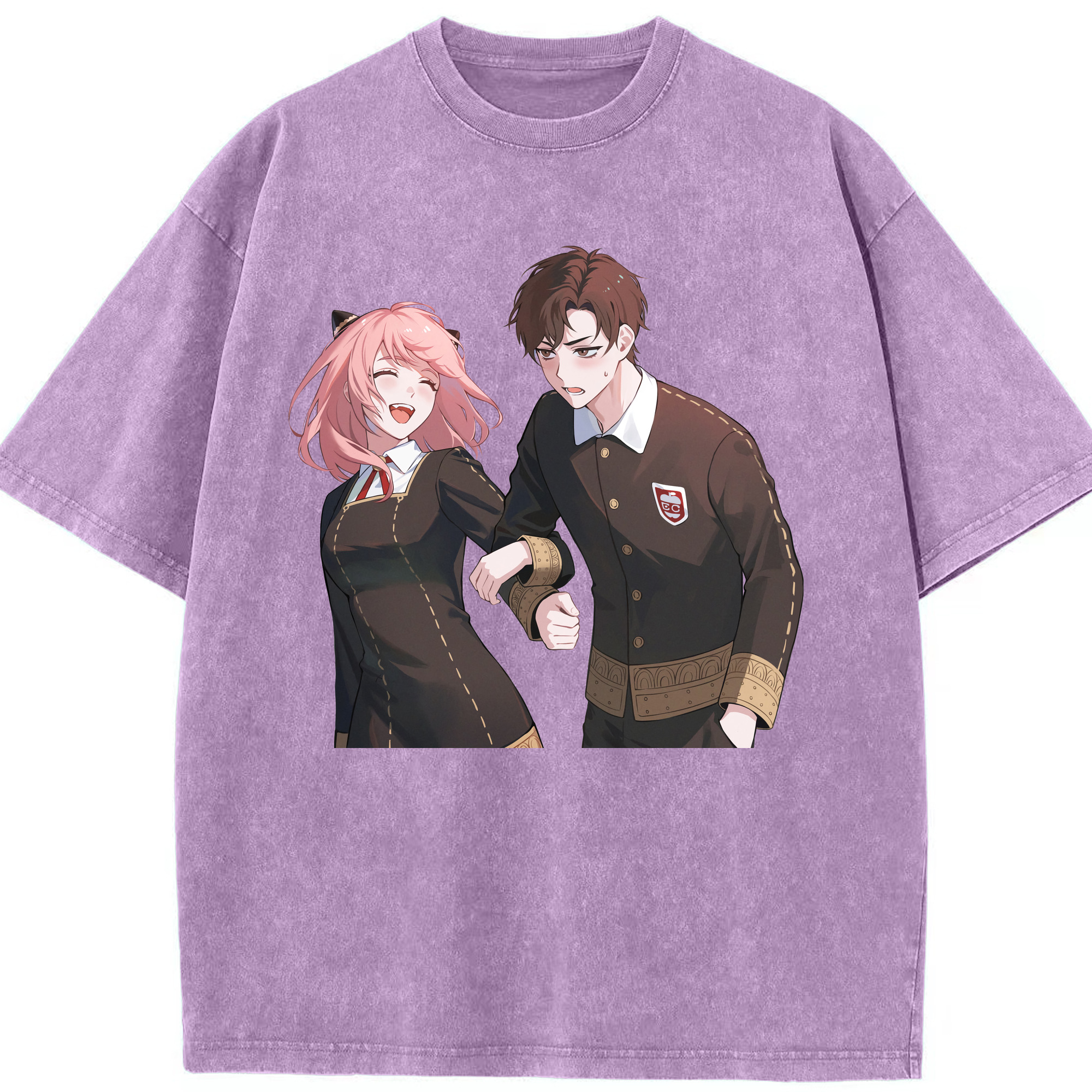 （画像用） SPY×FAMILY间谍家家酒 綿100% ヴィンテージ風 半袖Tシャツ（フロントプリント）