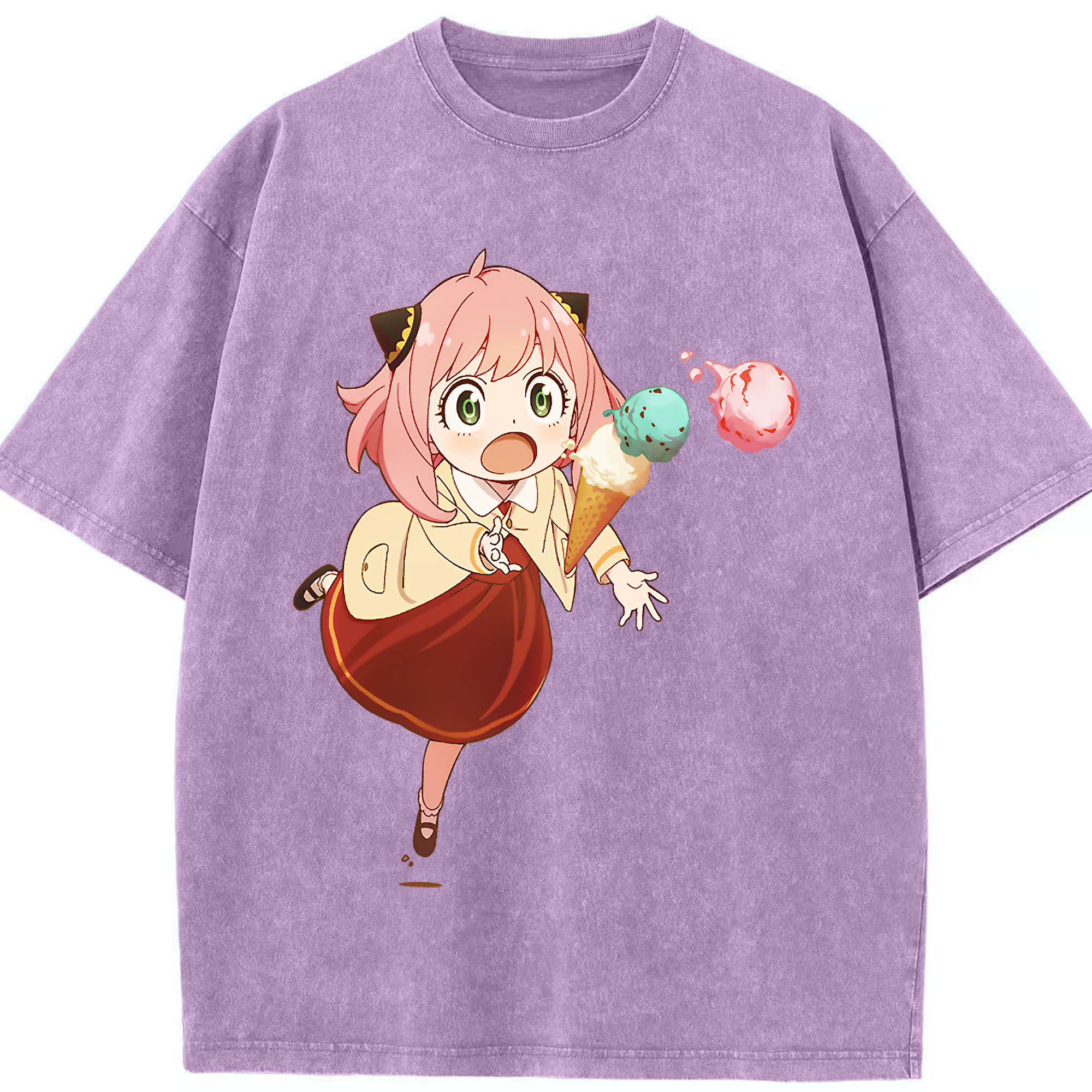 （画像用） SPY×FAMILY间谍家家酒 綿100% ヴィンテージ風 半袖Tシャツ（フロントプリント）