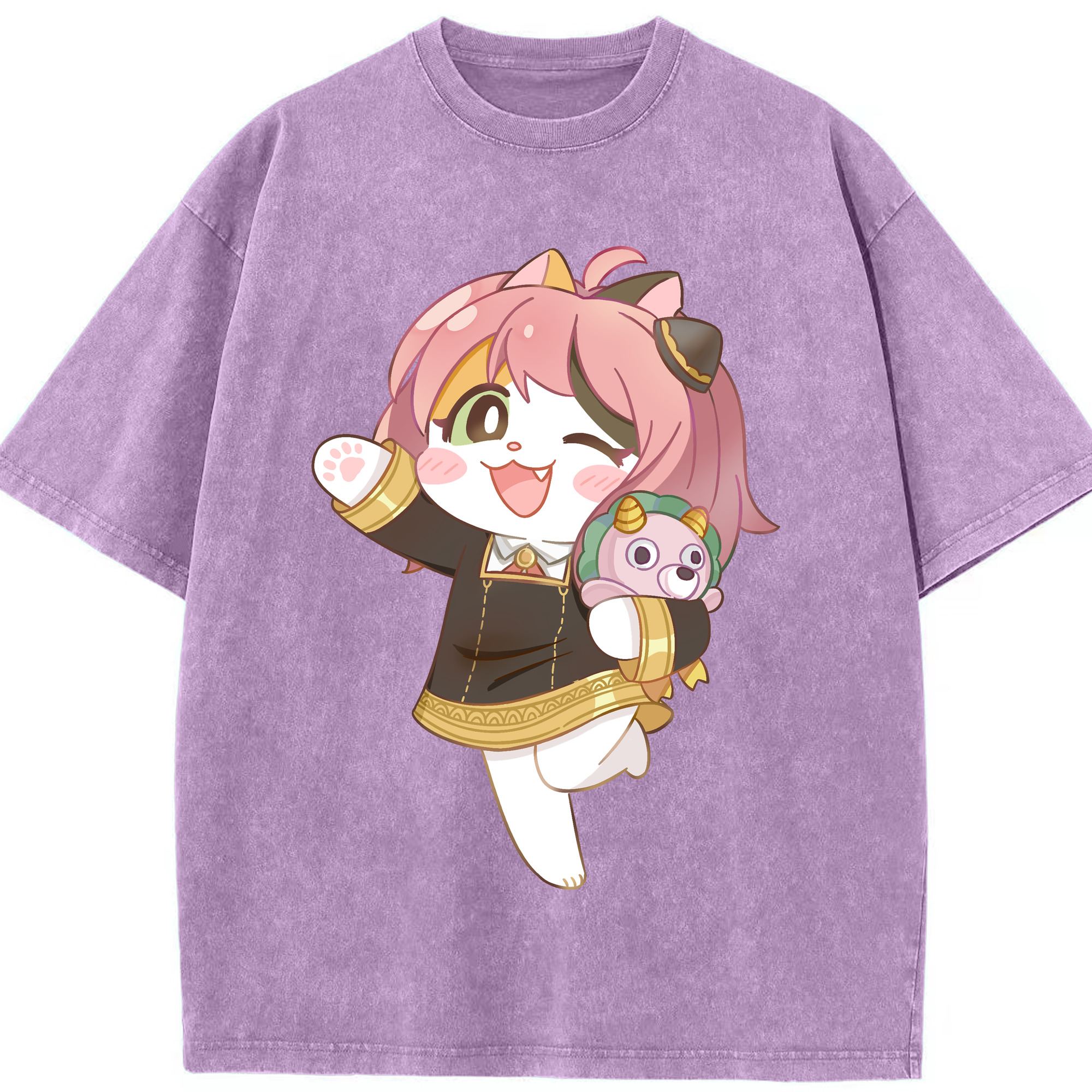 （画像用） SPY×FAMILY间谍家家酒 綿100% ヴィンテージ風 半袖Tシャツ（フロントプリント）