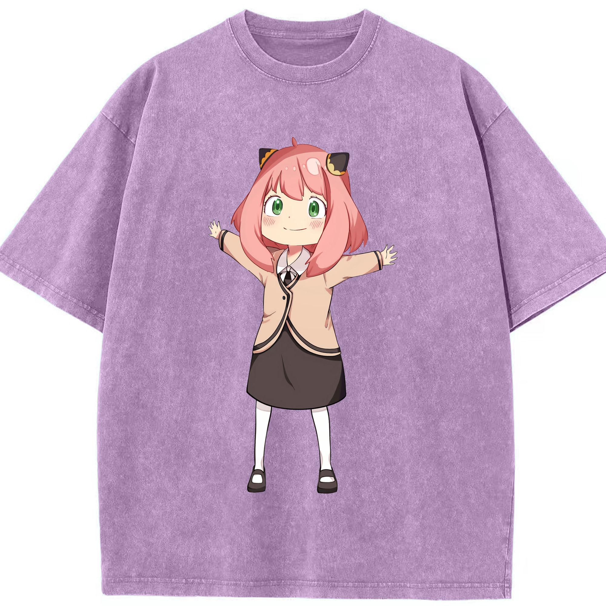 （画像用） SPY×FAMILY间谍家家酒 綿100% ヴィンテージ風 半袖Tシャツ（フロントプリント）