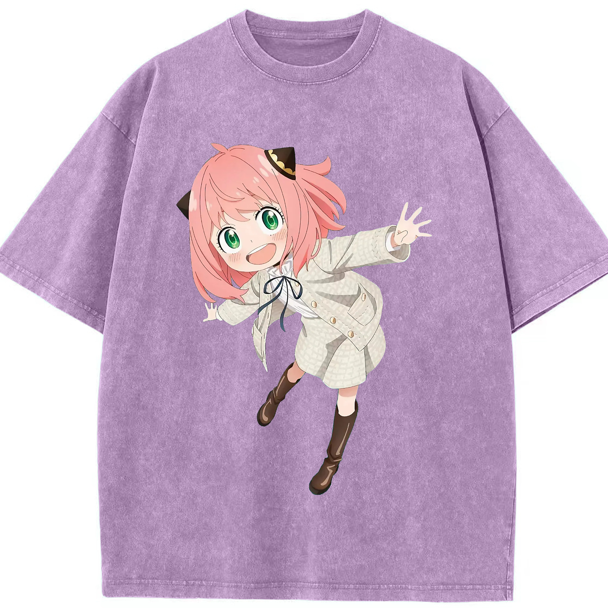 （画像用） SPY×FAMILY间谍家家酒 綿100% ヴィンテージ風 半袖Tシャツ（フロントプリント）