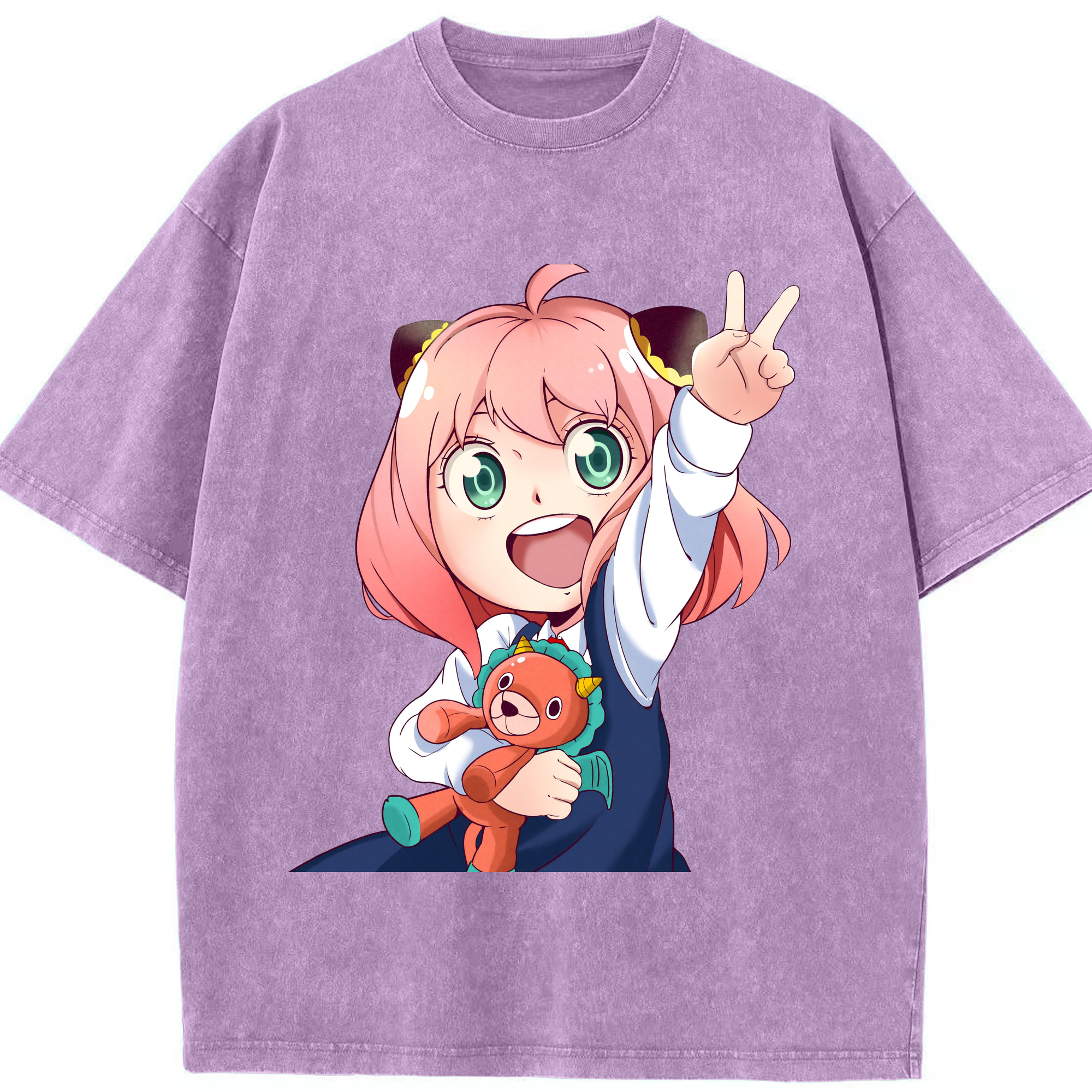 （画像用） SPY×FAMILY间谍家家酒 綿100% ヴィンテージ風 半袖Tシャツ（フロントプリント）