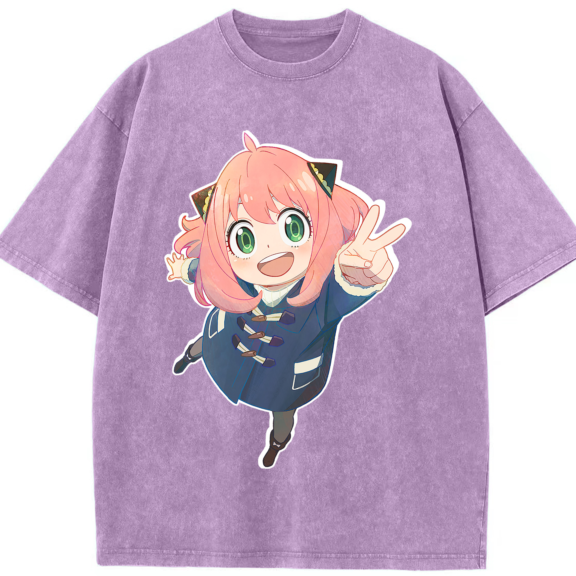 （画像用） SPY×FAMILY间谍家家酒 綿100% ヴィンテージ風 半袖Tシャツ（フロントプリント）