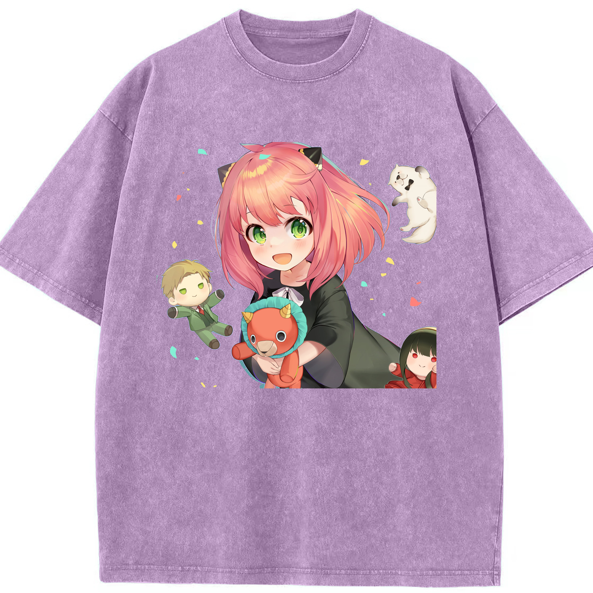 （画像用） SPY×FAMILY间谍家家酒 綿100% ヴィンテージ風 半袖Tシャツ（フロントプリント）