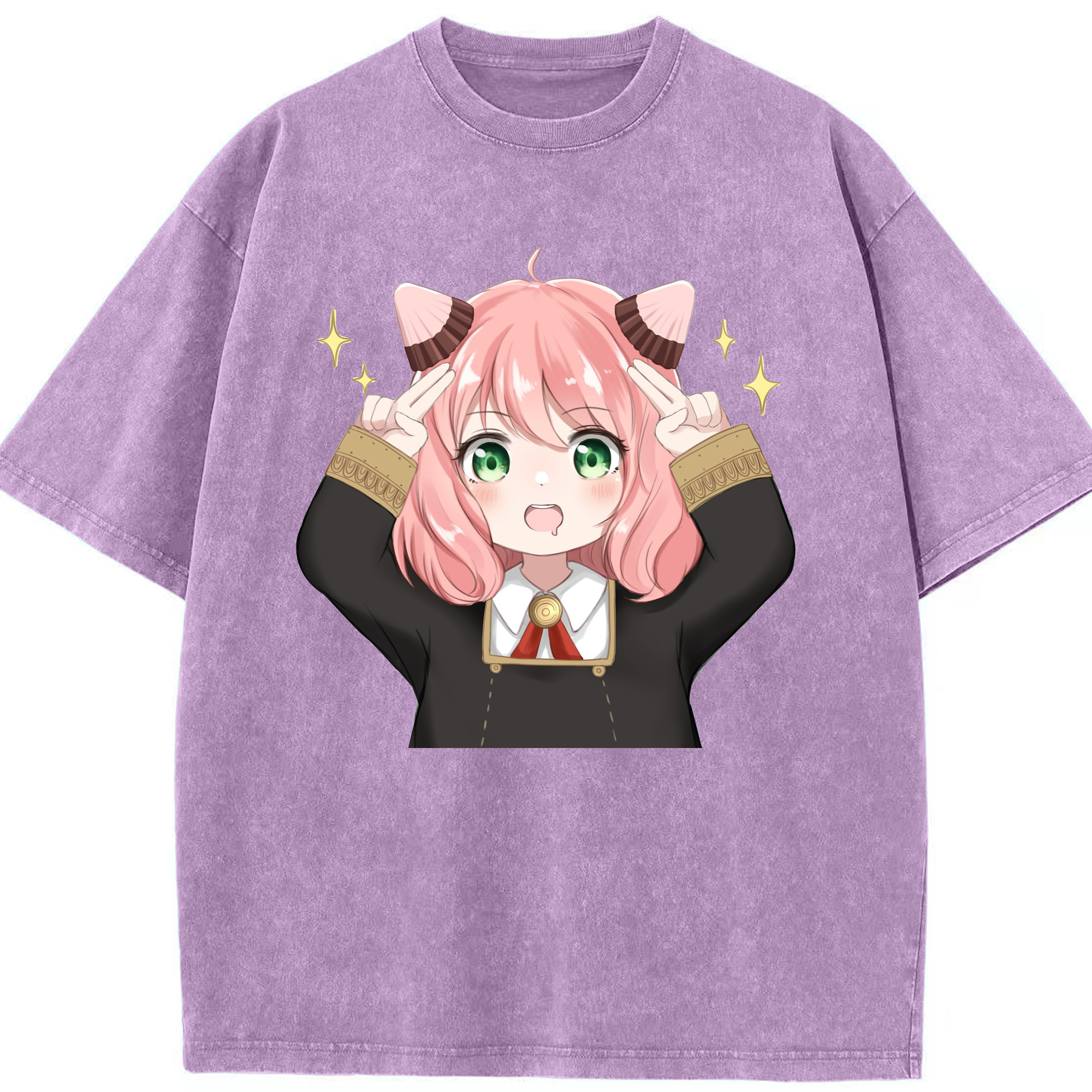 （画像用） SPY×FAMILY间谍家家酒 綿100% ヴィンテージ風 半袖Tシャツ（フロントプリント）